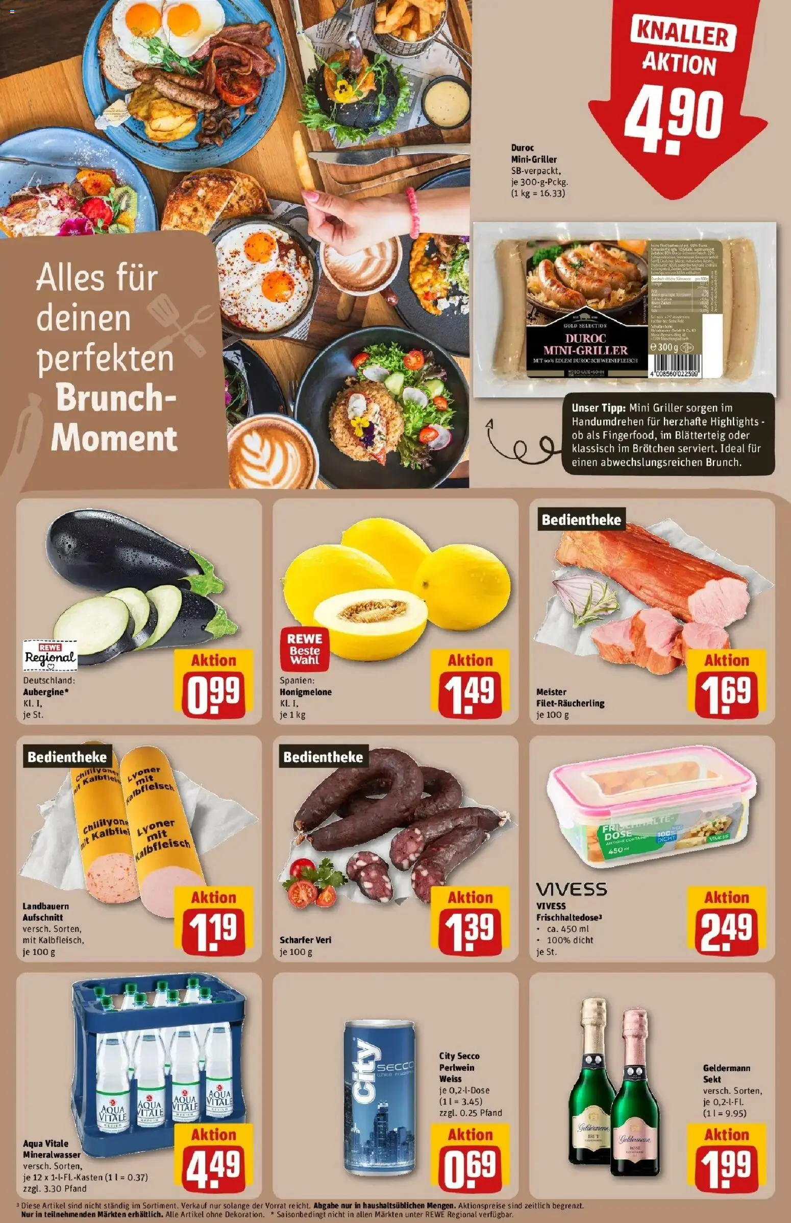 Rewe Prospekt Mannheim – gültig ab 13.07.2026 | Seite: 16 | Produkte: Sekt, Mineralwasser, Honigmelone, Schweinefleisch