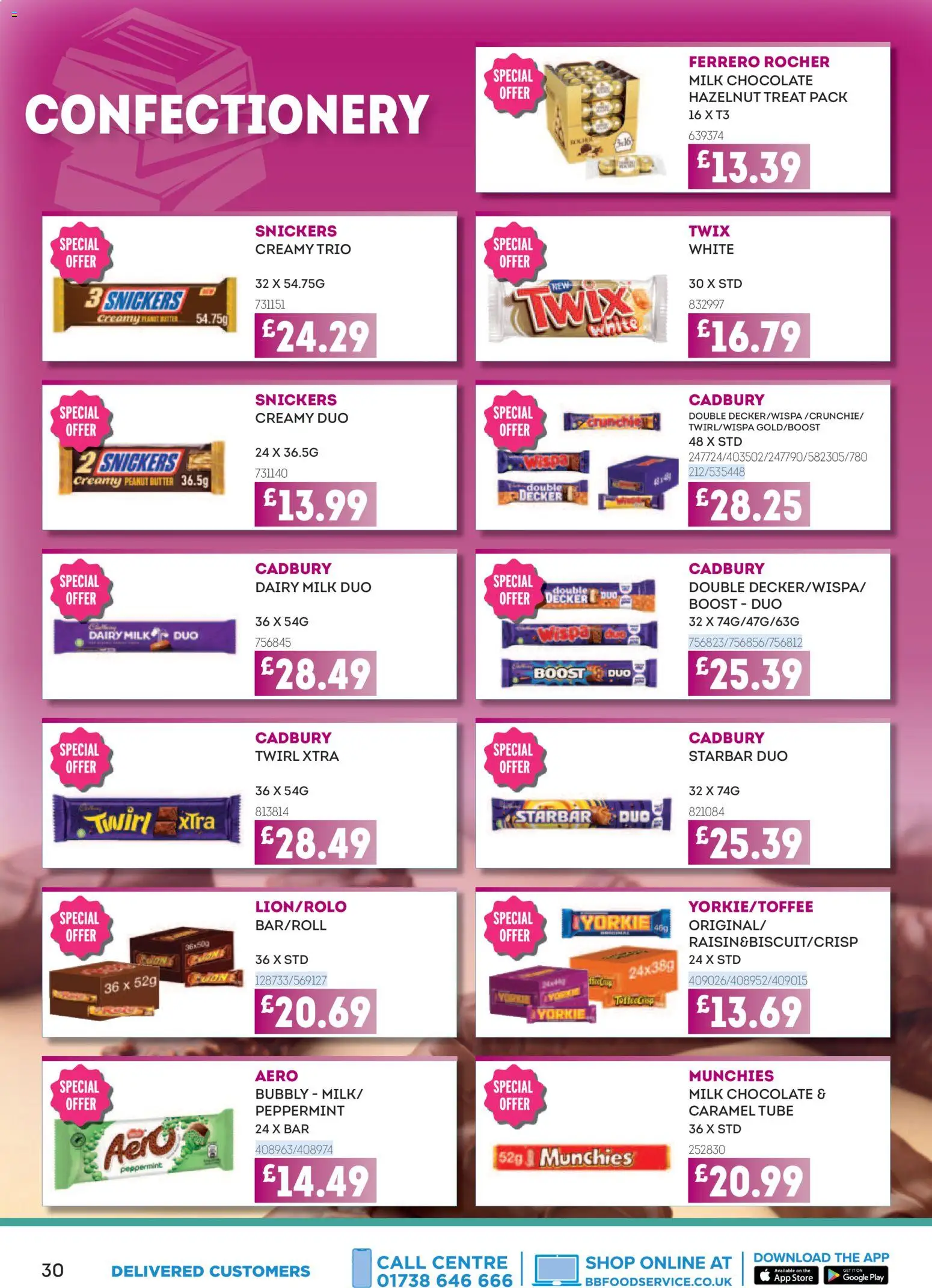 {H1} | Page: 30 | Products: Ferrero Rocher, Chocolate, Peanut butter, Peanut