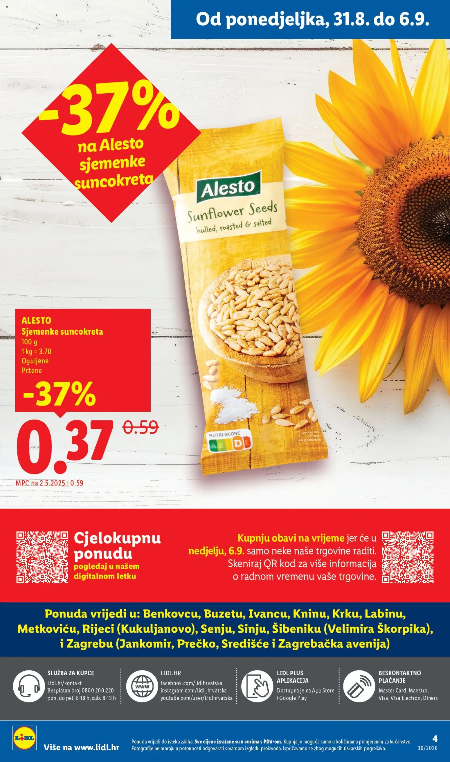 Lidl katalog | vrijedi od 31.08.2026 | Stranica: 4 | Proizvodi: Sjemenke suncokreta, Sjemenke