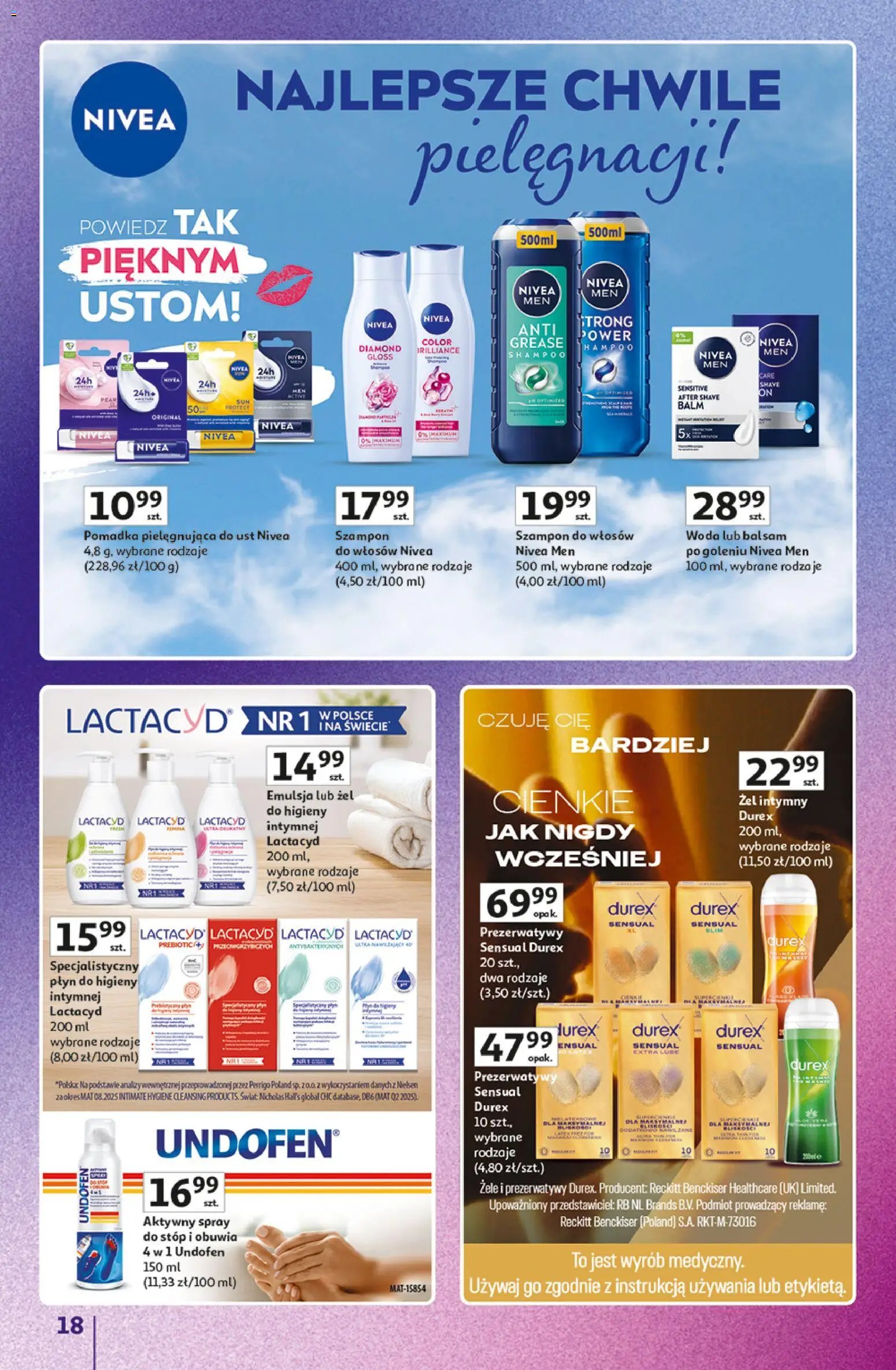 Auchan gazetka - 30 Lat Hipermarket Znane marki od 03.09.2026 | Strona: 18 | Produkty: Prezerwatywy, Żel intymny, Pomadka, Woda