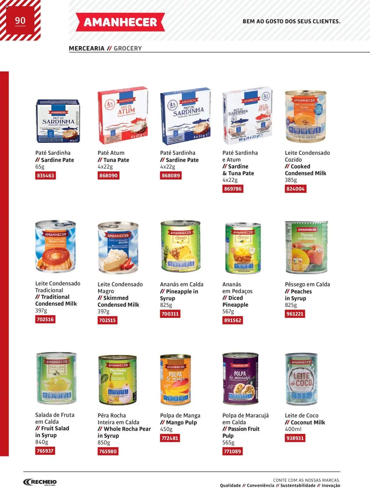 Recheio AS NOSSAS MARCAS │ válido de 19/12/2023 | Página: 90 | Produtos: Atum, Leite condensado, Leite, Salada