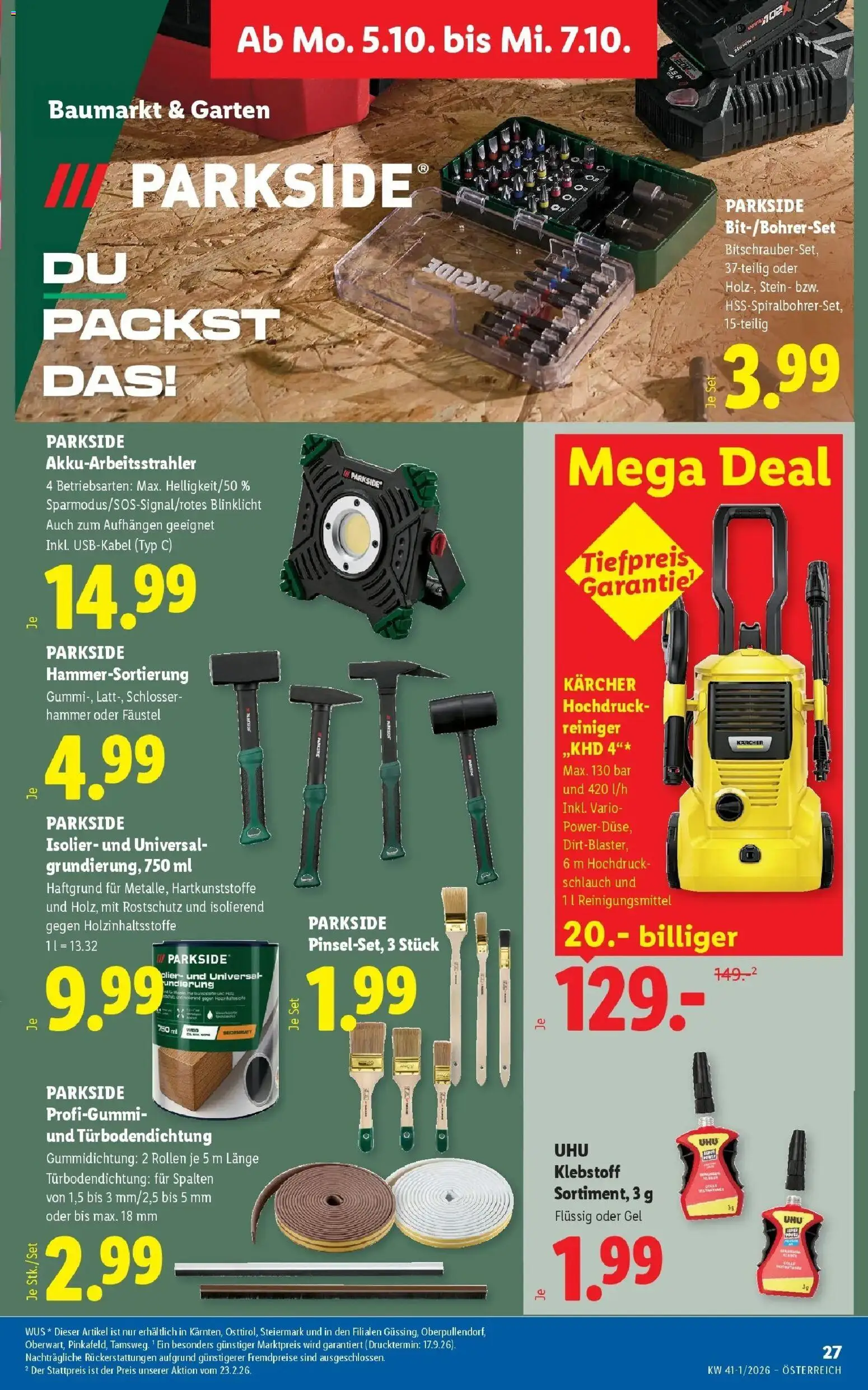 Lidl Flugblatt - Fohnsdorf ab 27.09.2026 - Angebote ab donnerstag | Seite: 32 | Produkte: Reinigungsmittel, Pinsel, Wein