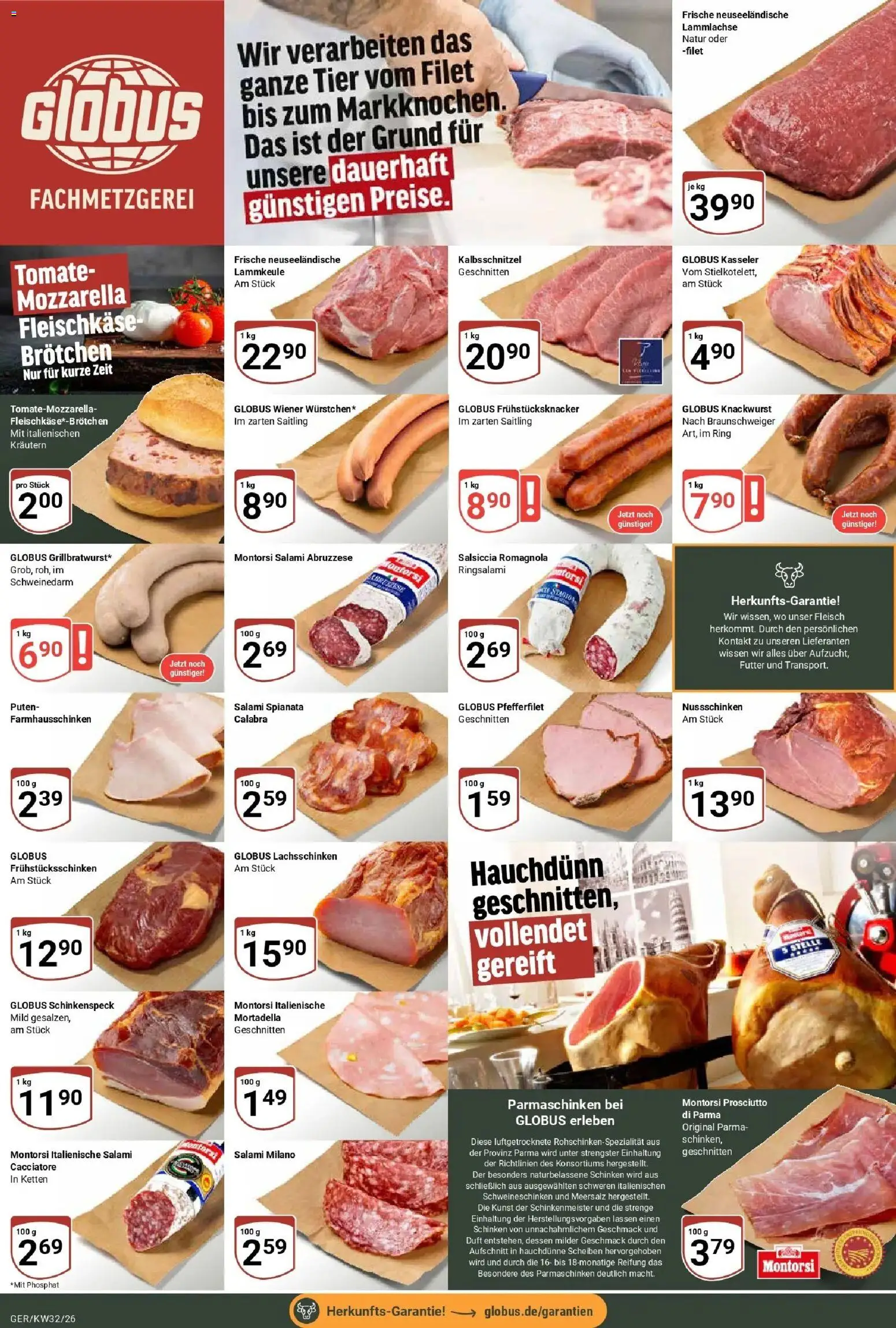 Globus Prospekt Gera (ab 03.08.2026) » Angebote online | Seite: 8 | Produkte: Lammkeule, Mozzarella, Schinken, Fleisch