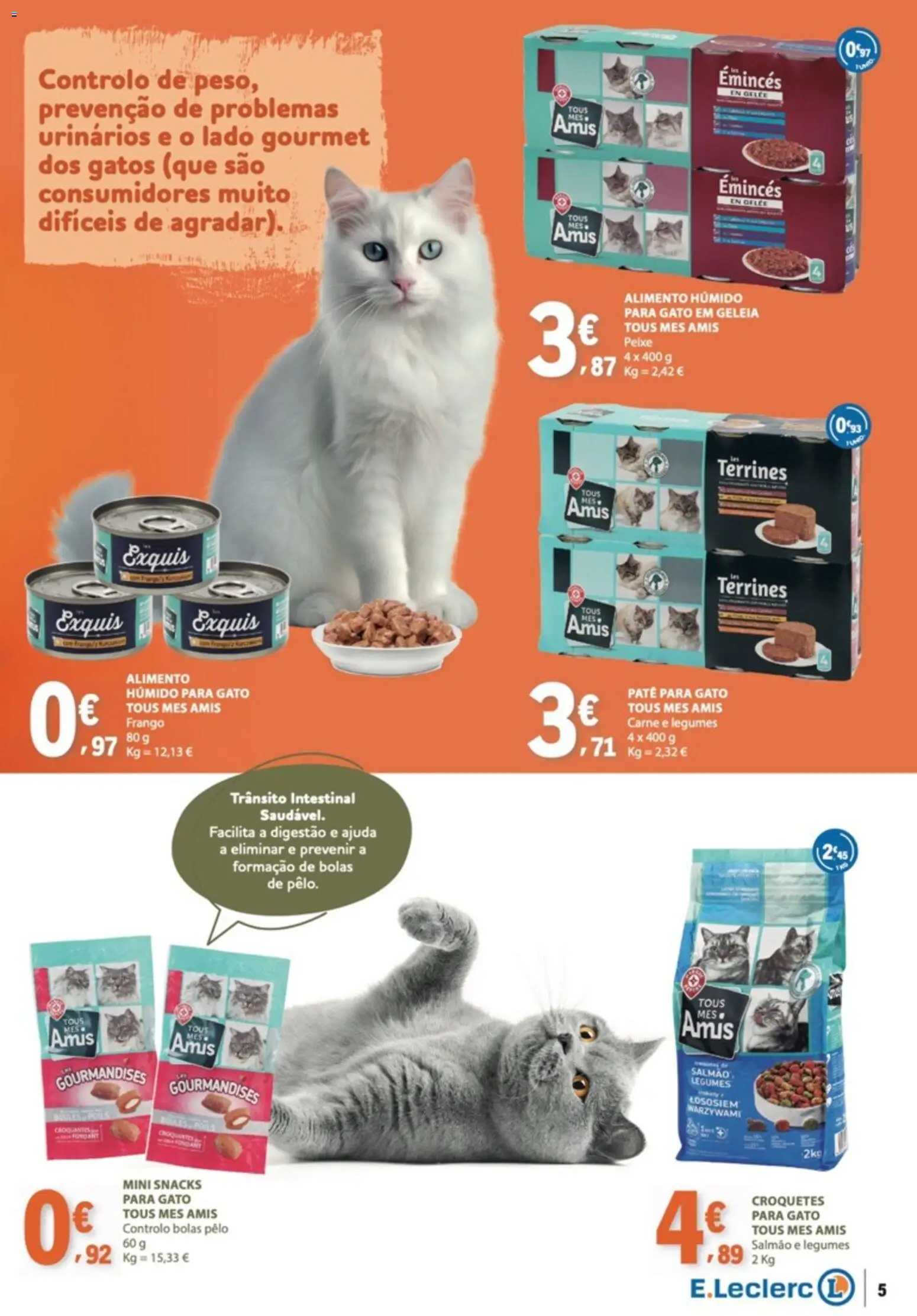 E.Leclerc folheto da Nossa Marca │ válido de 01/10/2026 | Página: 5 | Produtos: Croquetes, Legumes, Salmão, Carne
