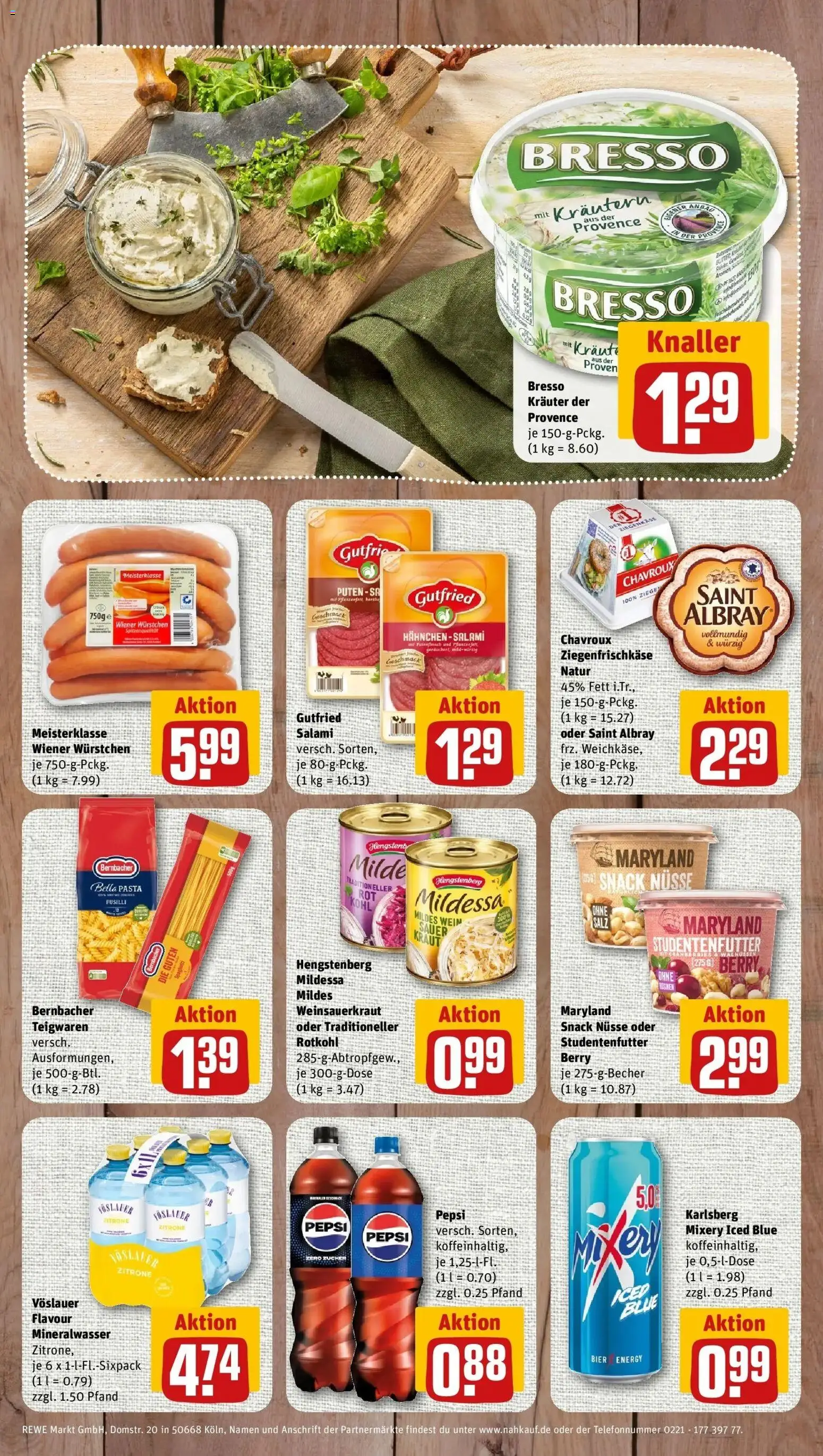 REWE Prospekt ab 12.10.2026 zum Blättern » Angebote | Seite: 9 | Produkte: Wiener wurstchen, Rotkohl, Mineralwasser, Zitrone