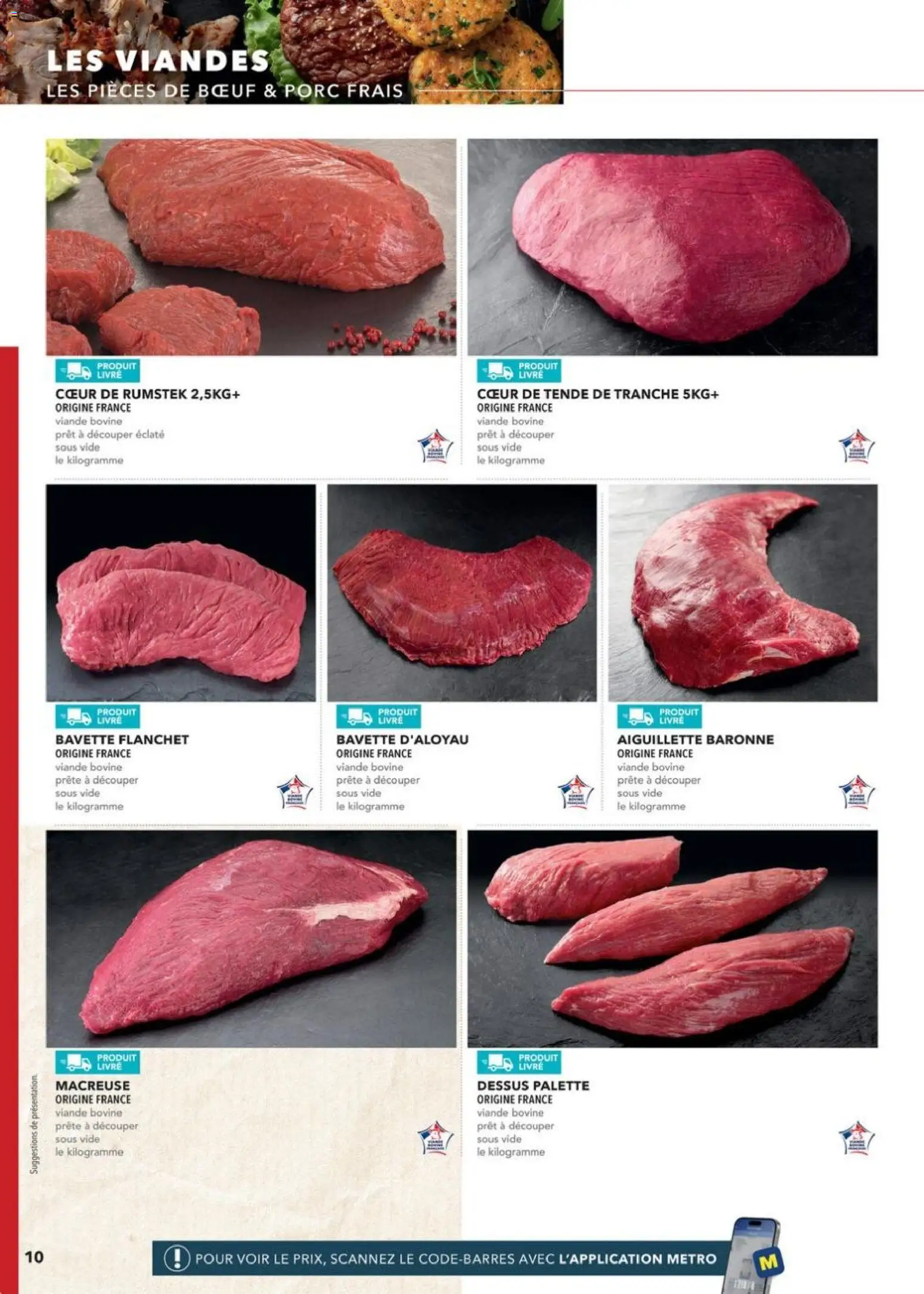 {H1} | Page: 10 | Produits: Porc, Bavette, Livre, Viande bovine
