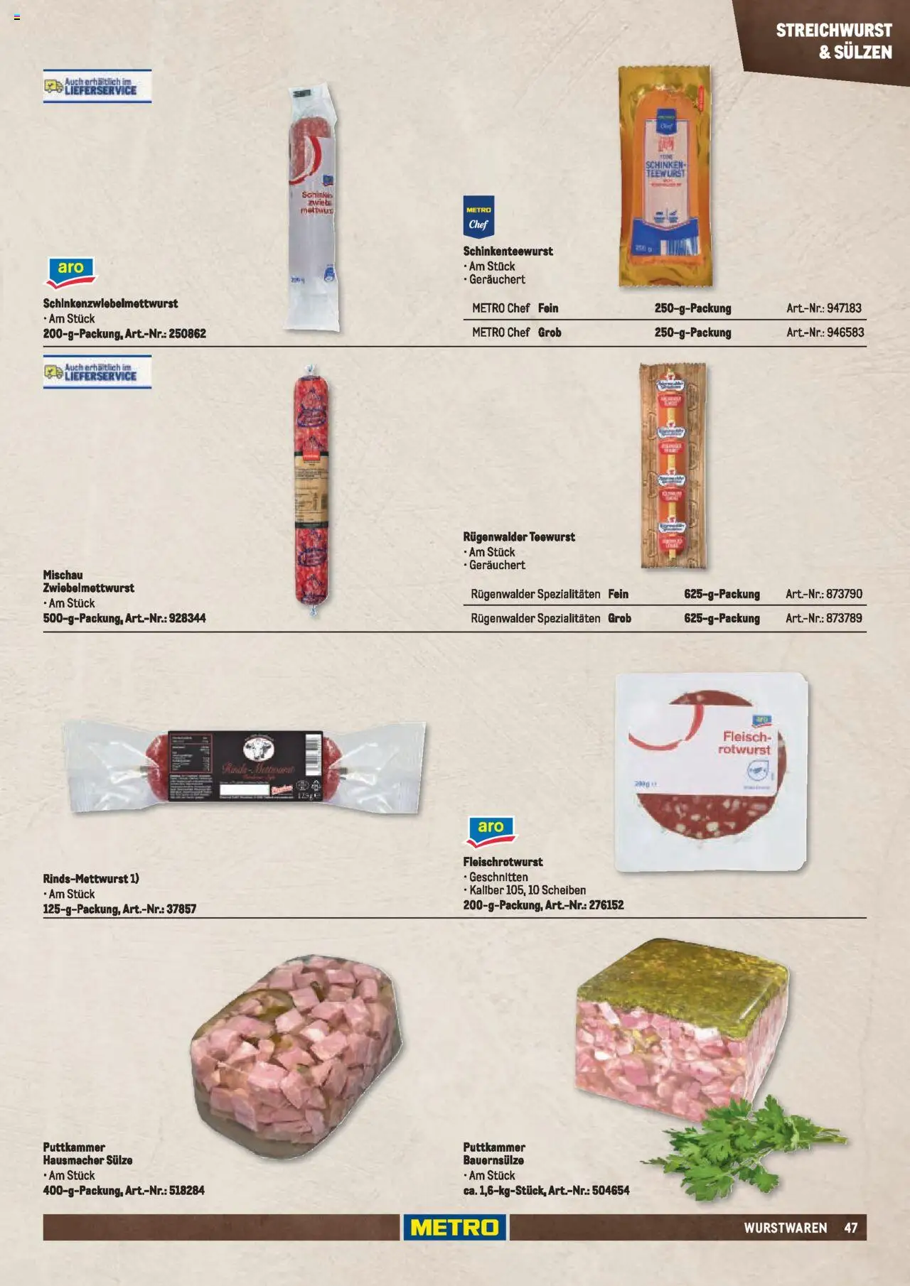 Metro  Fleischsortiment – gültig ab 01.05.2025 | Seite: 47 | Produkte: Spezialitäten, Schinken