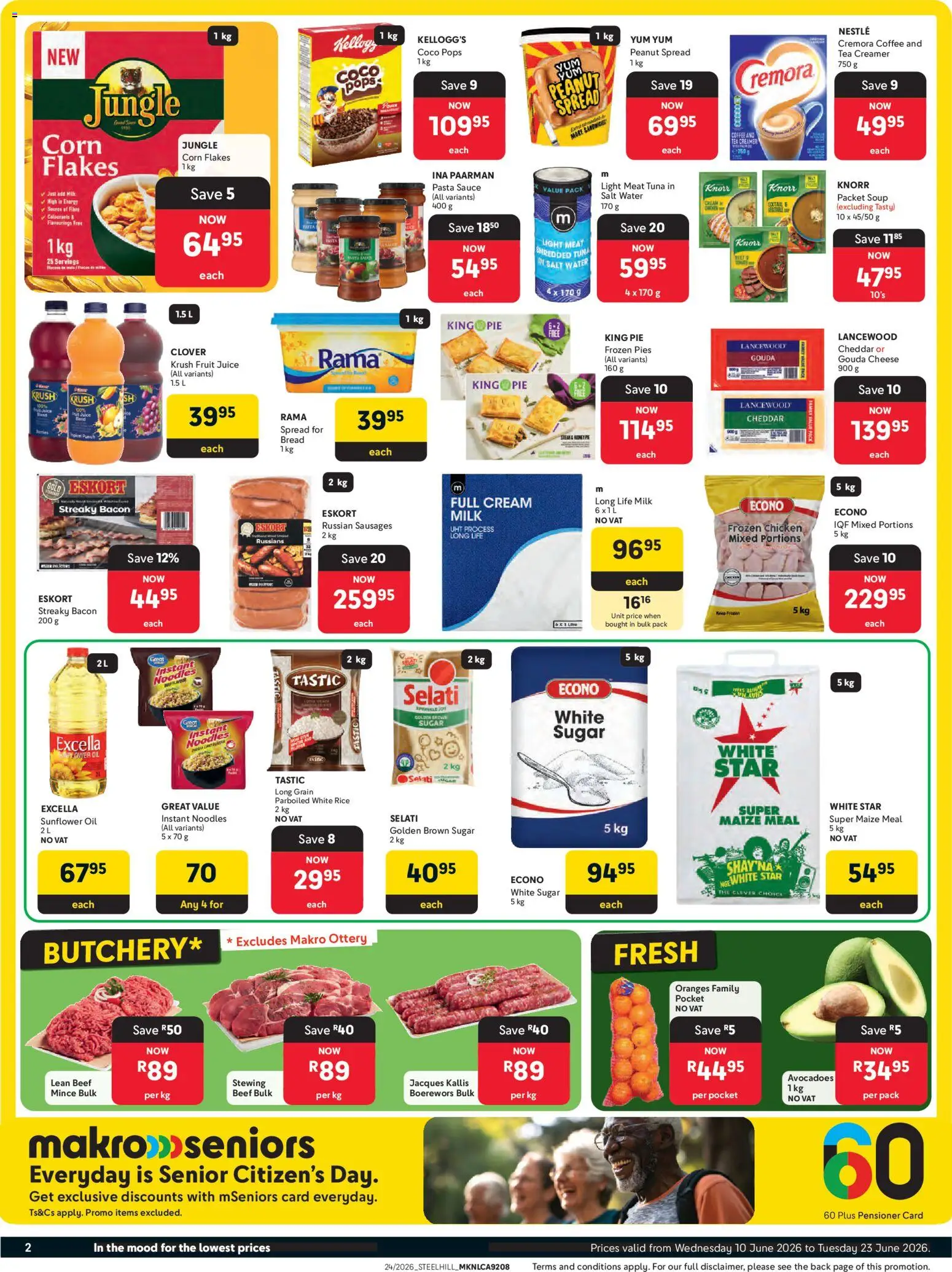New Makro catalogue – valid from 10.06.2026 | Page: 2 | Products: Corn, Maize meal, Bread, Tea