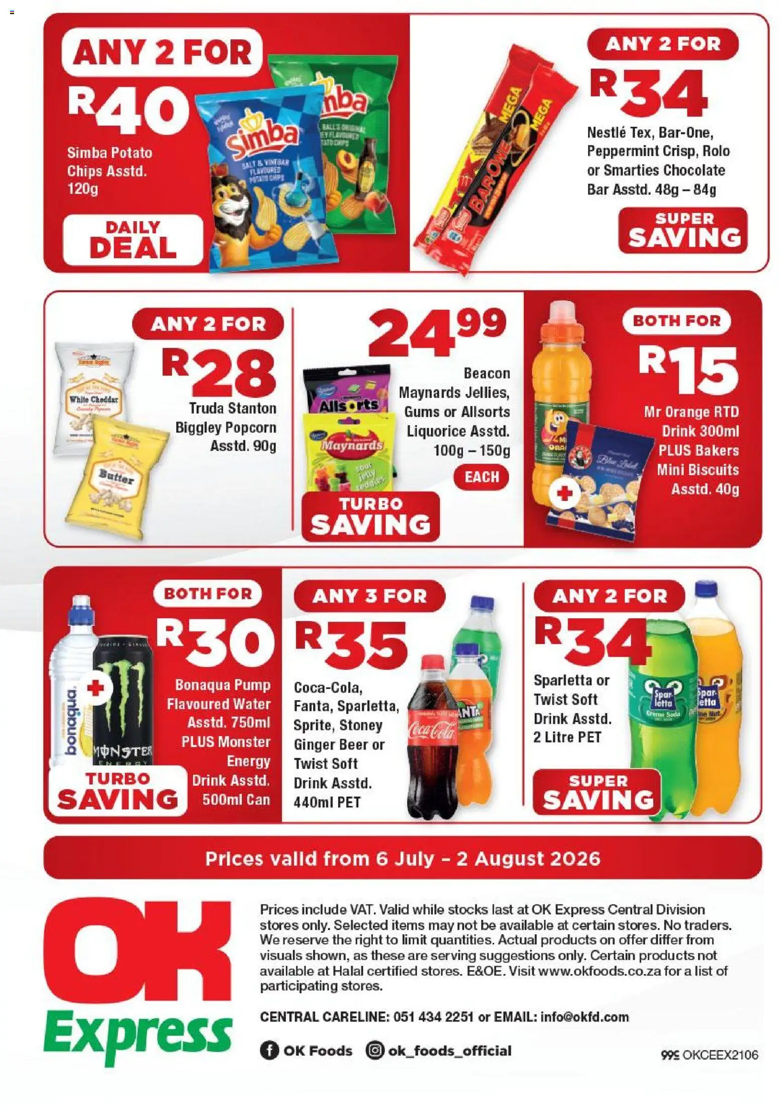 New OK Foods catalogue – valid from 06/07/2026 | Page: 4 | Products: Butter, Biscuits, Chocolate, Stoney