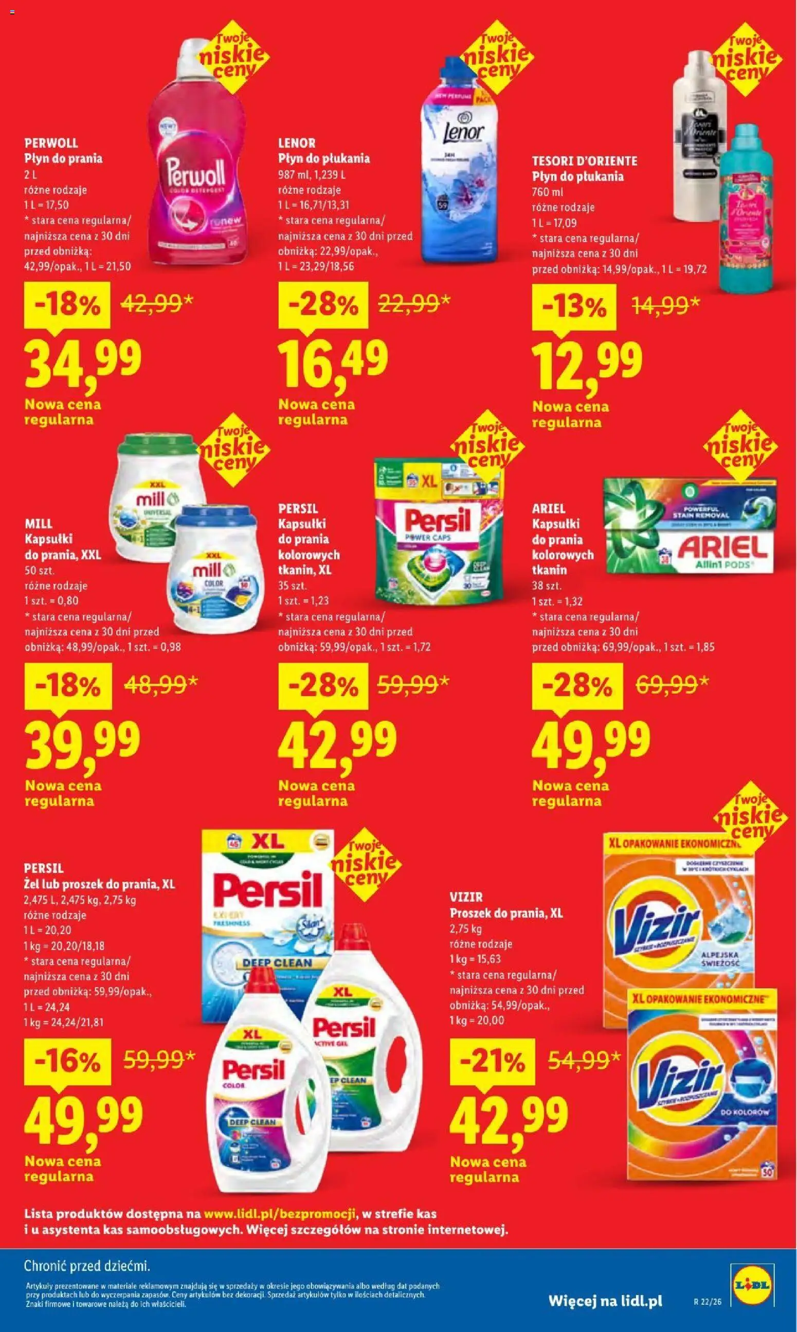 Lidl gazetka - Oszczędzaj każdego dnia od 21.08.2026 | Strona: 9 | Produkty: Ariel kapsułki, Ariel, Płyn do płukania Lenor, Lenor płyn do płukania