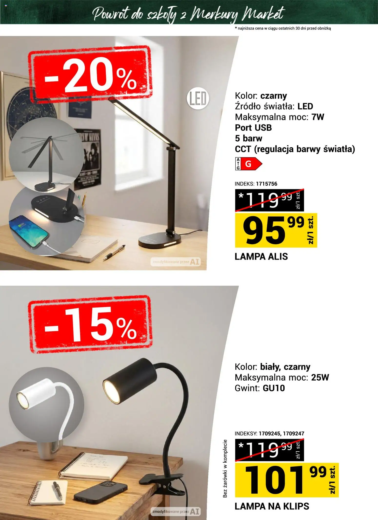 Merkury Market gazetka - Powrót do szkoły od 22.08.2026 | Strona: 20 | Produkty: USB, Lampa, Żarówki