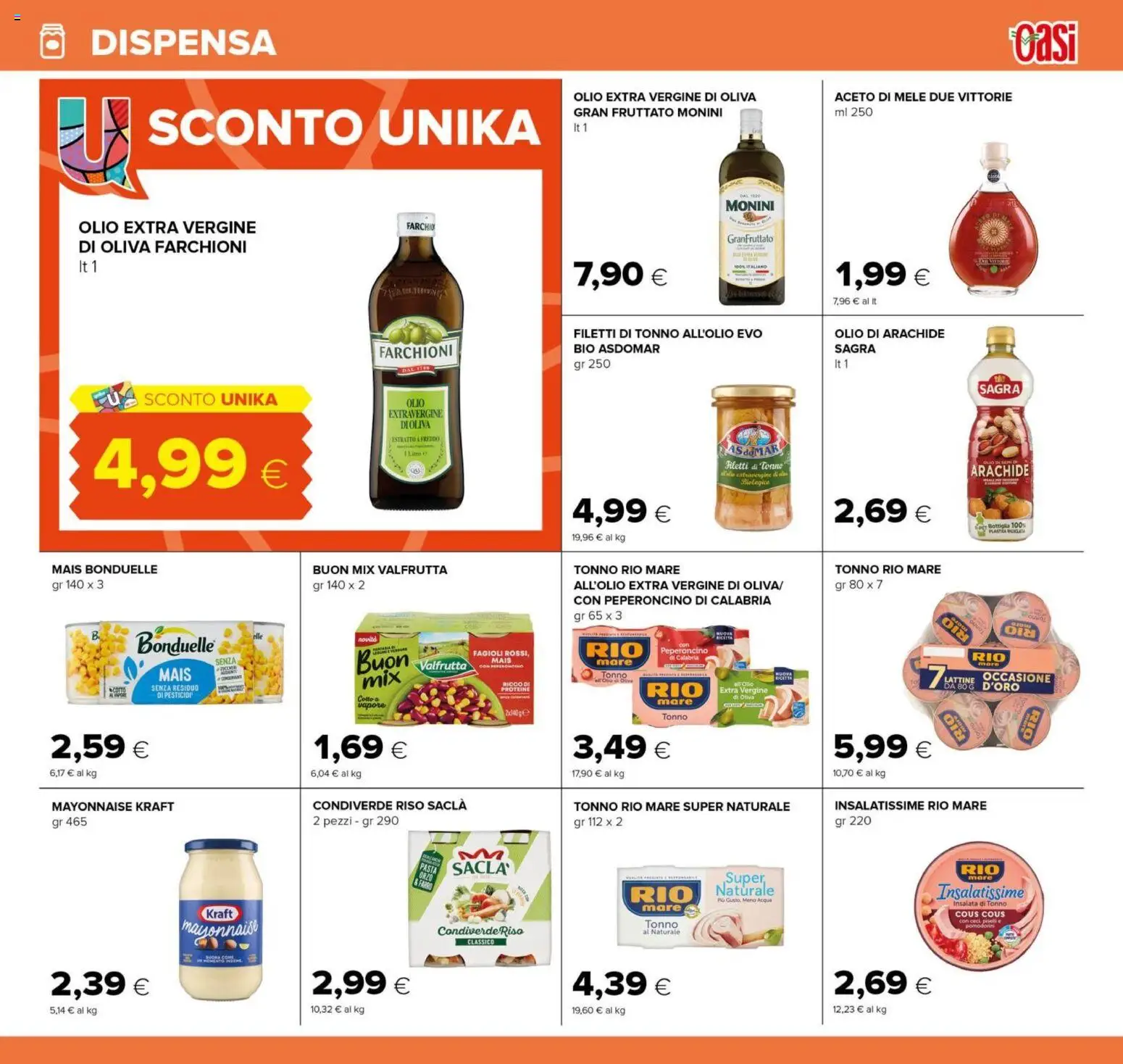 Volantino Oasi del 04.06.2026 | Pagina: 19 | Prodotti: Mele, Tonno, Tonno al naturale, Bottiglia