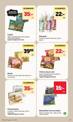 Hemköp erbjudanden - Förhandsvisning av reklamblad från butik Hemköp aktuell från 27/07/2026 | Sida: 13 | Produkter: Salt, Kebabsås, Falafel, Sallad