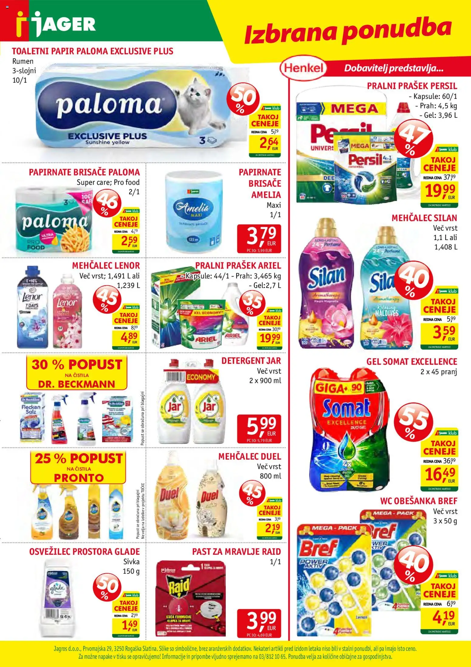 Novi Jager katalog ponudbe – veljaven od 08.04.2026 | Stran: 15 | Izdelki: Osvežilec prostora, Prašek, Mehčalec, Toaletni papir