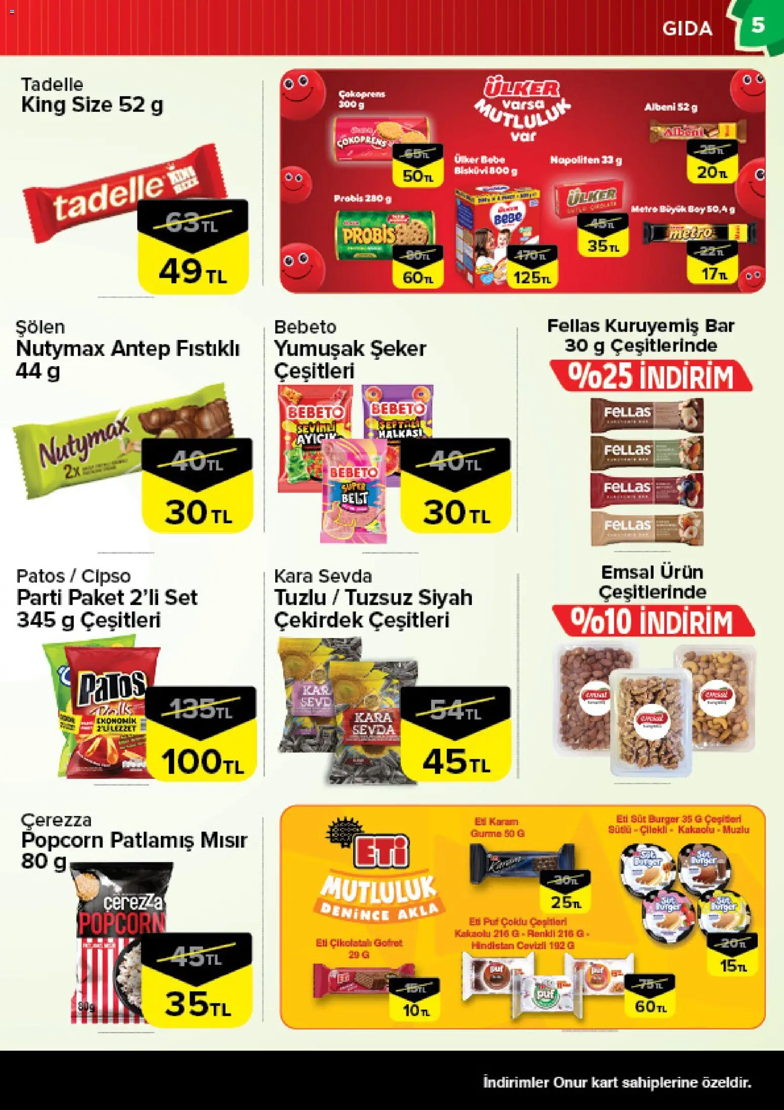 Onur Market Katalog - 11 Ağustos 2026 tarihinden itibaren geçerlidir | Sayfa: 5 | Ürünler: Gofret, Çikolatalı gofret, Süt, Mısır