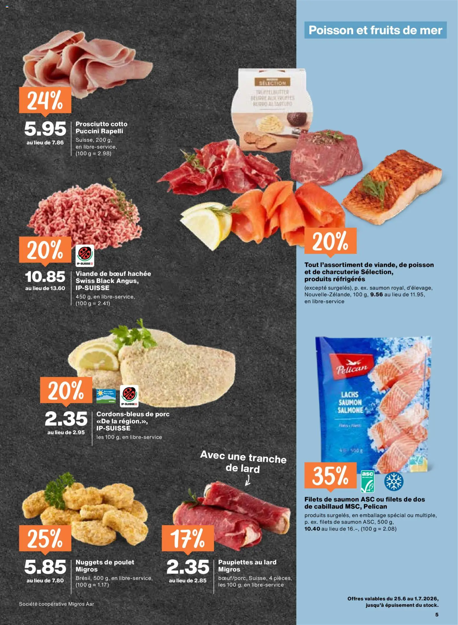 Migros aktionen FR – gültig ab 23.06.2026 | Seite: 5 | Produkte: Lachs