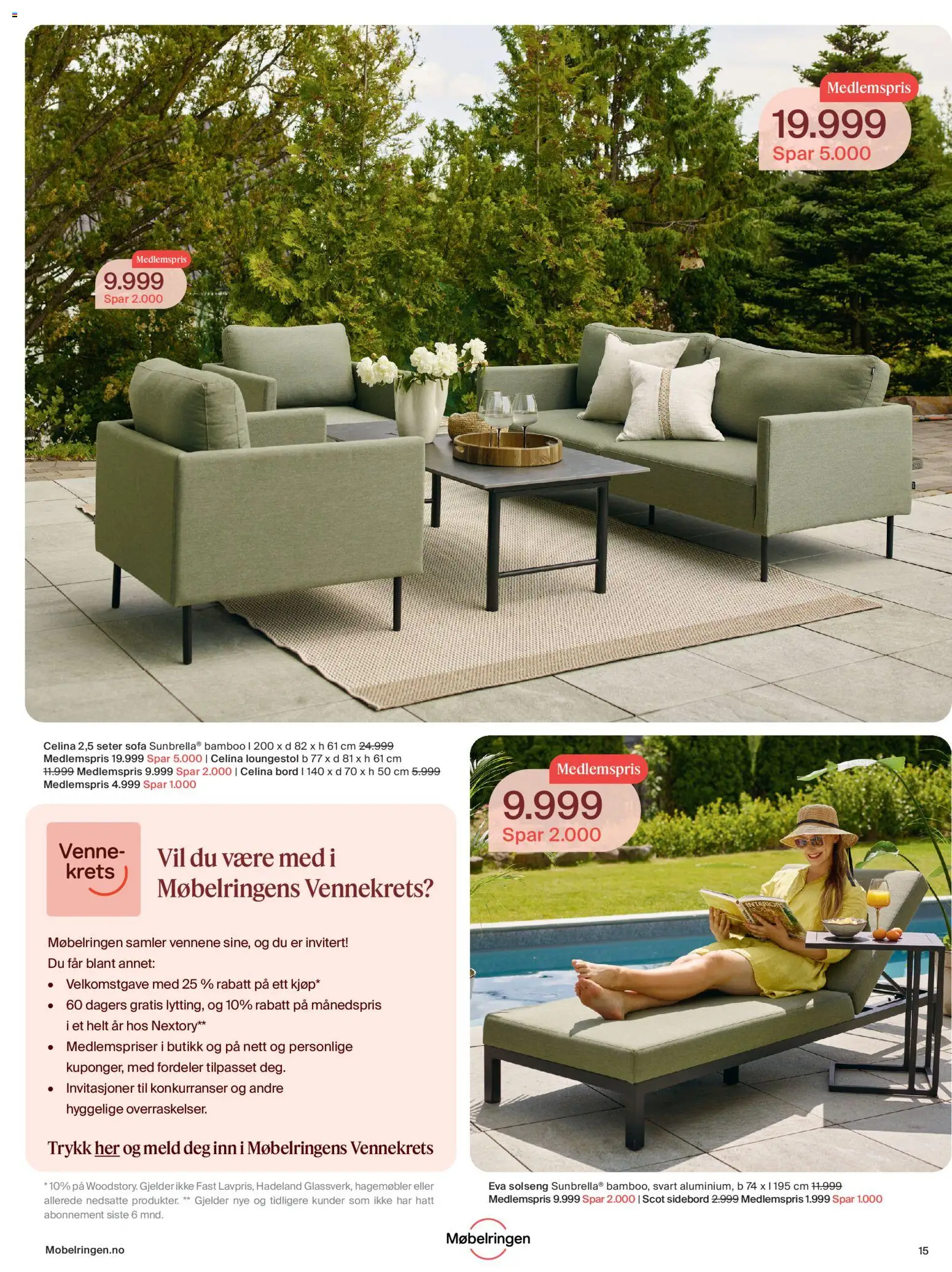 {H1} | Side: 15 | Produkter: Solseng, Sofa, Bord, Hagemøbler