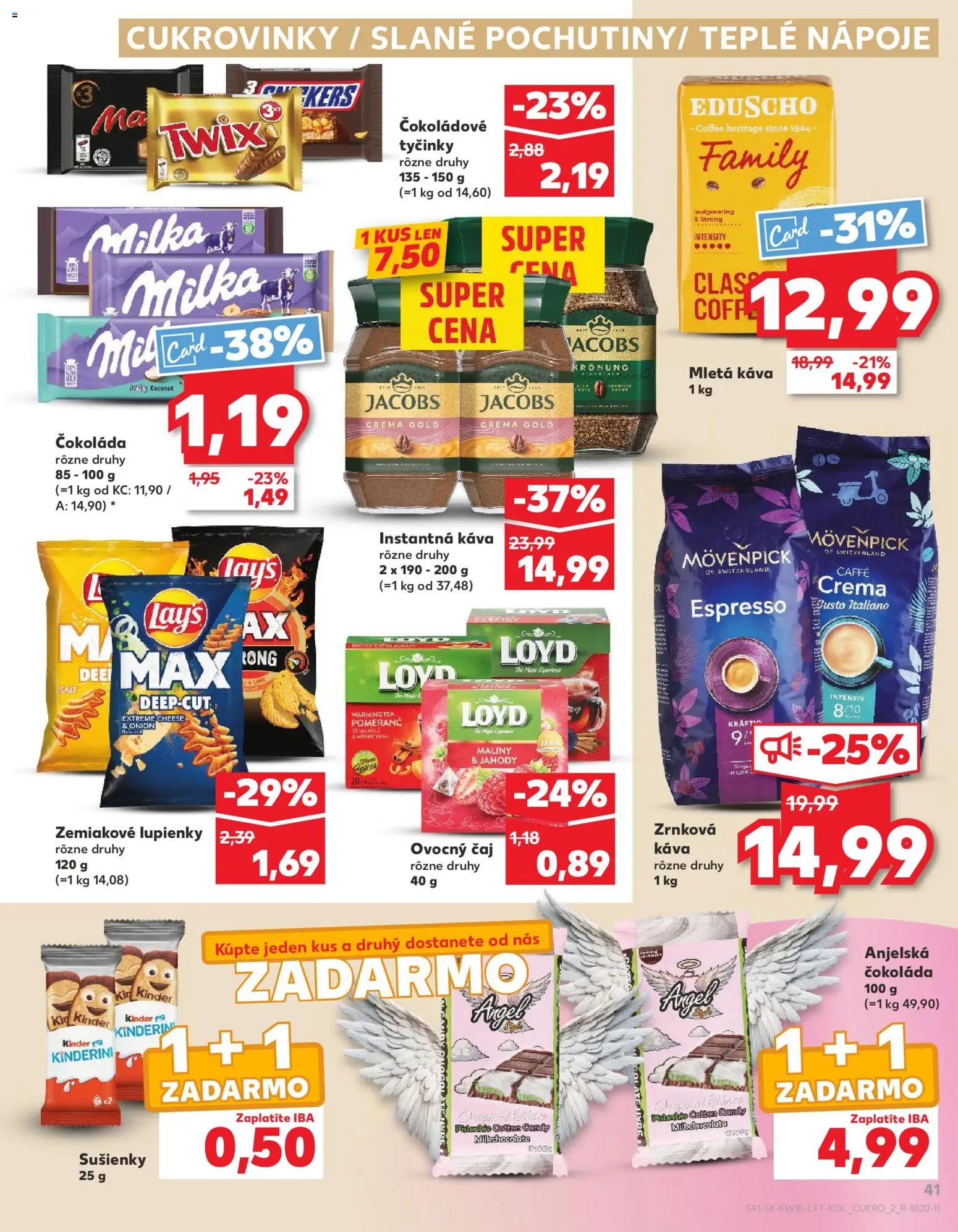 Nové Kaufland akcie – leták je platný od 09.04.2026 | Strana: 41 | Produkty: Čaj, Sušienky, Čokoláda, Mletá káva