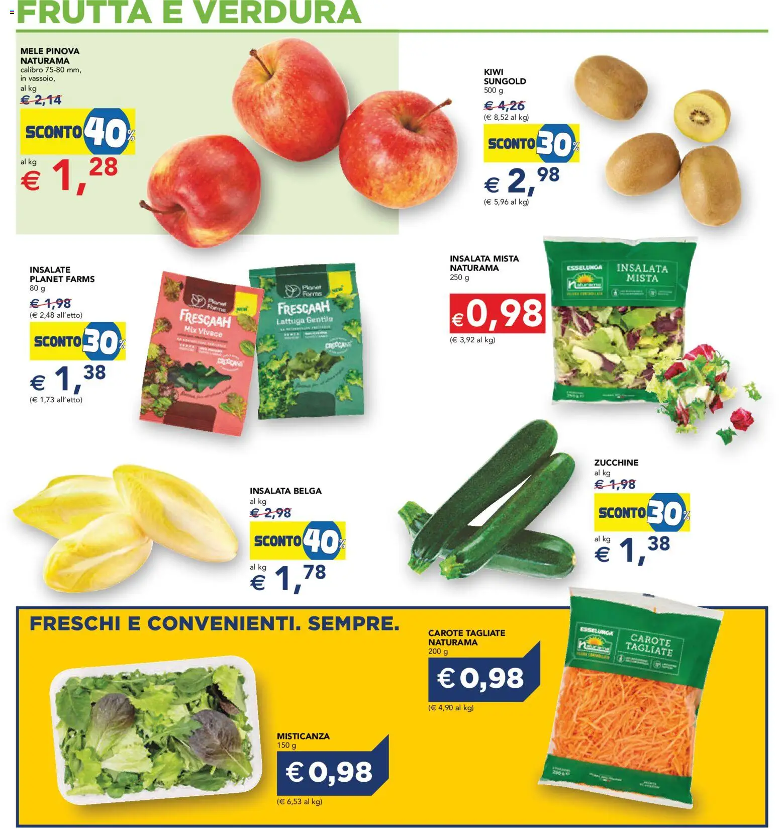 Volantino Esselunga S del 07.05.2026 | Pagina: 13 | Prodotti: Misticanza, Kiwi, Insalata, Frutta