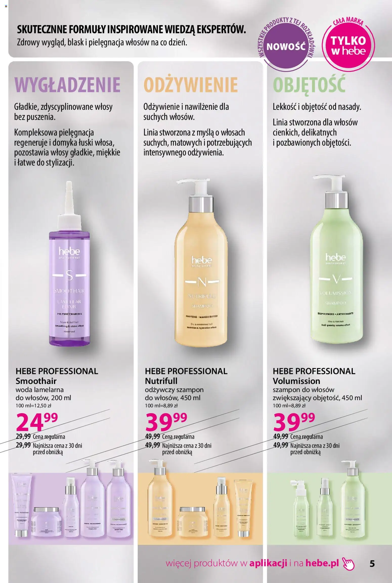 Hebe gazetka - Katalog od 04.08.2026 | Strona: 5 | Produkty: Szampon, Woda