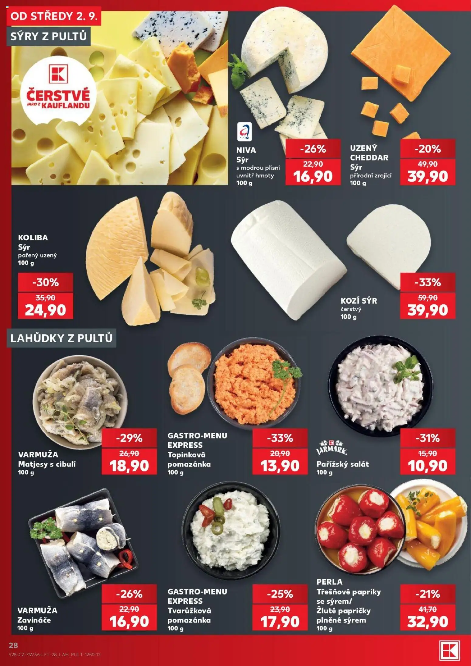 Kaufland leták - Praha 4 od 02.09.2026 | Strana: 28 | Produkty: Sýr, Perla, Kozí sýr, Niva