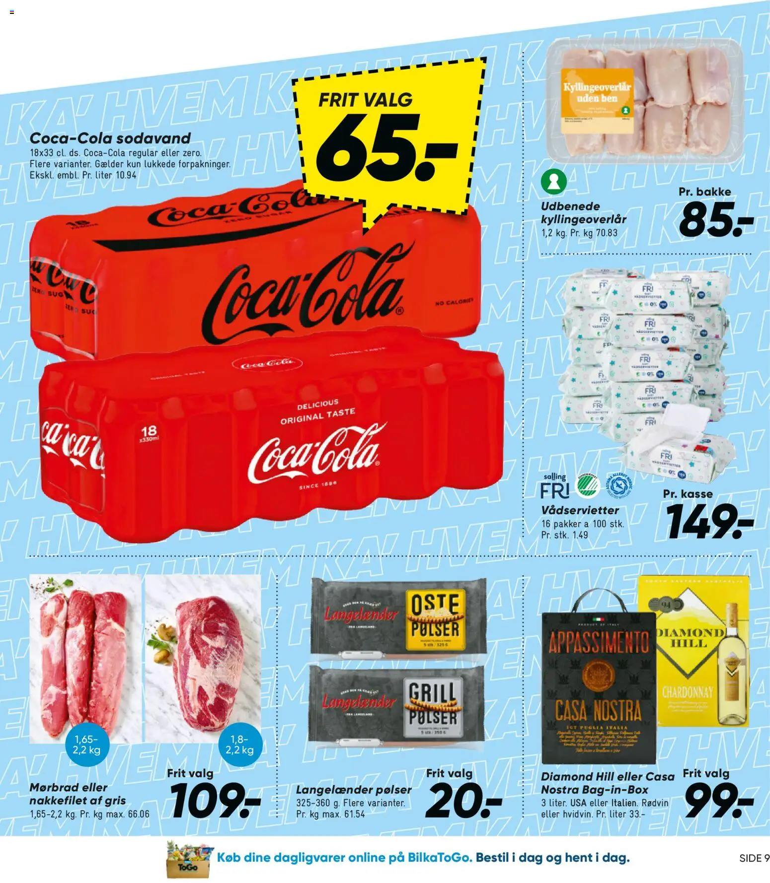 Bilka tilbudsavis – gyldig fra 17/07/2026 | Side: 9 | Produkter: Dagligvarer, Coca Cola, Sodavand, Rødvin