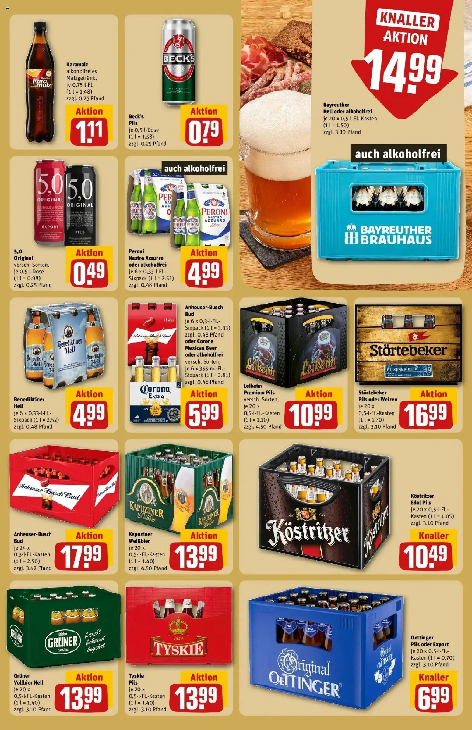 REWE Prospekt ab 28.09.2026 zum Blättern » Angebote | Seite: 23 | Produkte: Bayreuther hell, Kostritzer, Pils, Oettinger