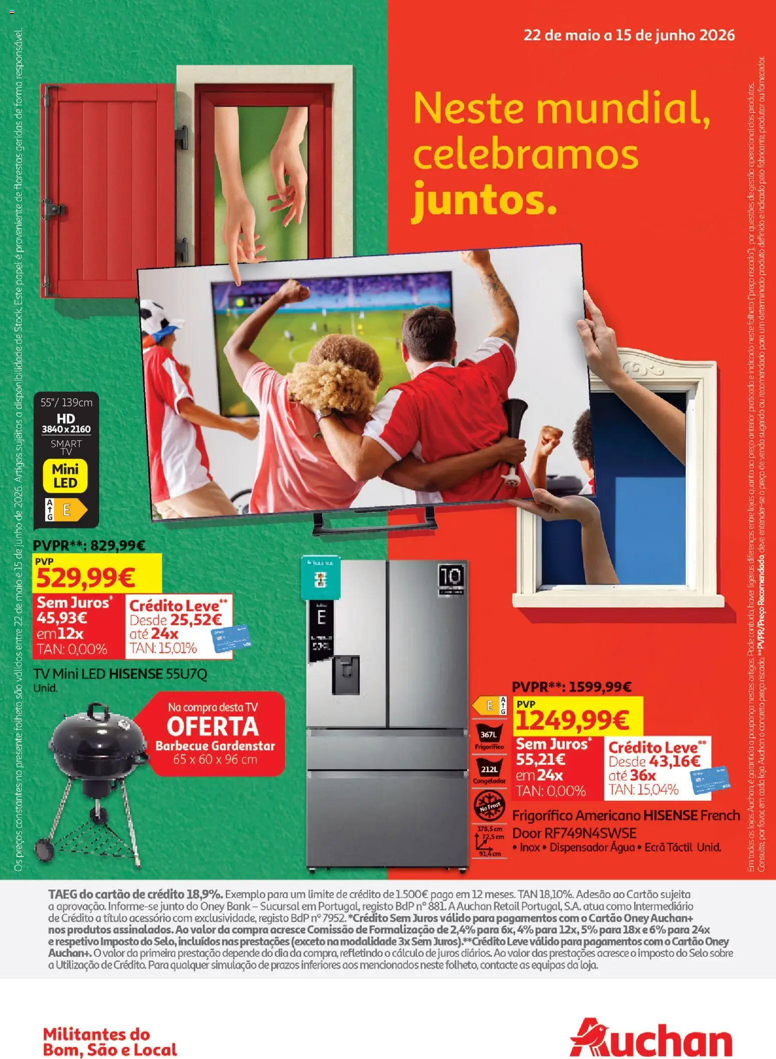 Auchan - Tecno Mundial │ válido de 22.05.2026 | Página: 1 | Produtos: Agua, Frigorífico, Congelador