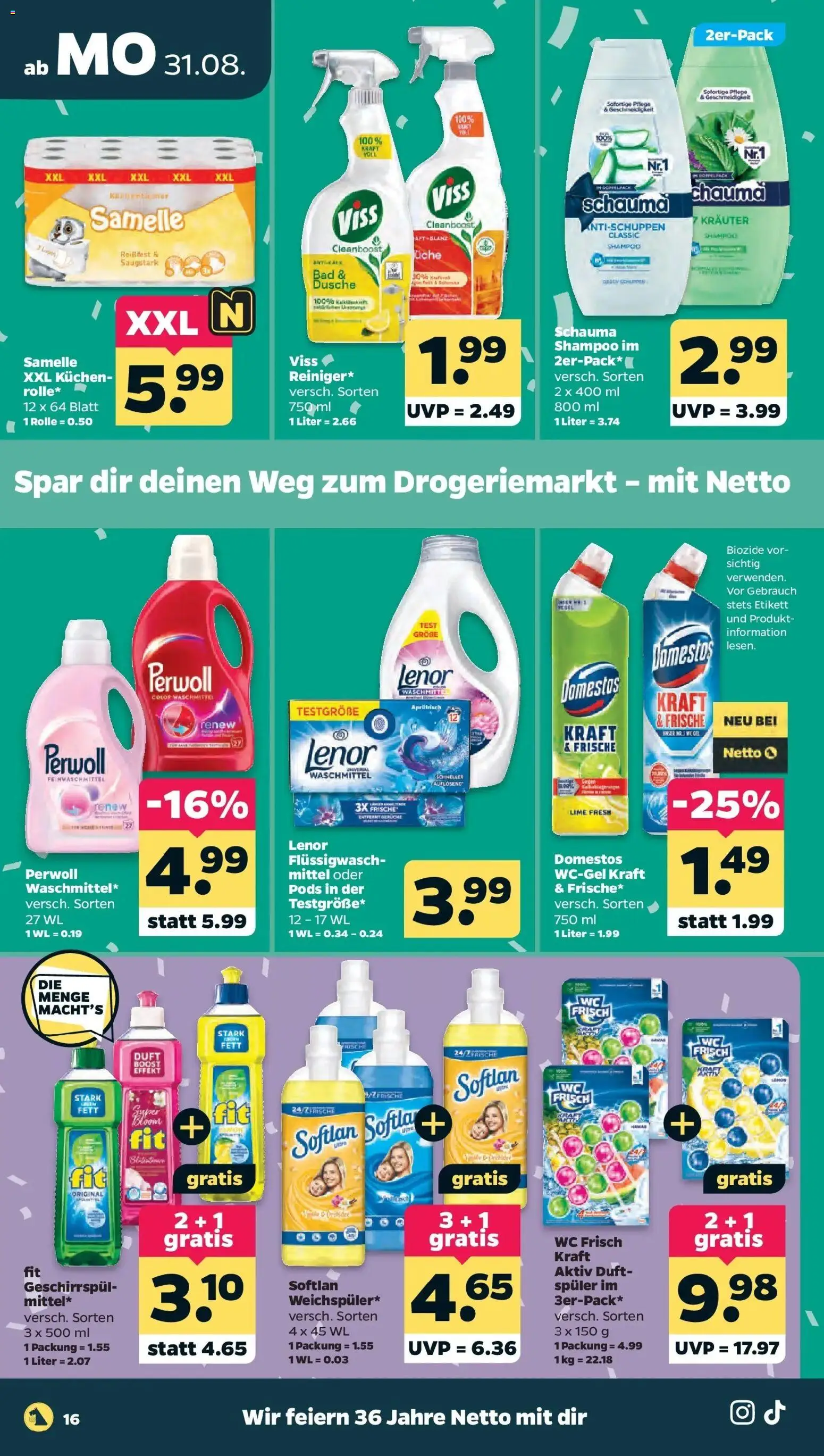 Netto Aktueller Prospekt – gültig ab 30.08.2026 | Seite: 18 | Produkte: Duft, Perwoll, Shampoo, Wc frisch