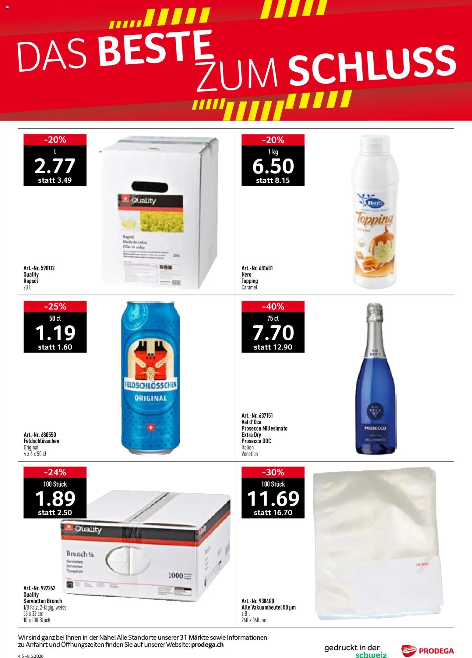 🛍️ Prodega aktionen ab 04.05.2026 » Entdecken Sie exklusive Rabatte und sparen Sie noch heute! 💰 | Schweiz