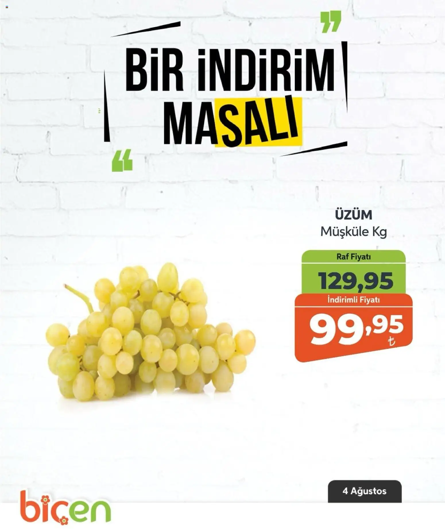 Biçen Market - Bir İndirim MaSalı - meyve - 04 Ağustos 2026 tarihinden itibaren geçerlidir | Sayfa: 9