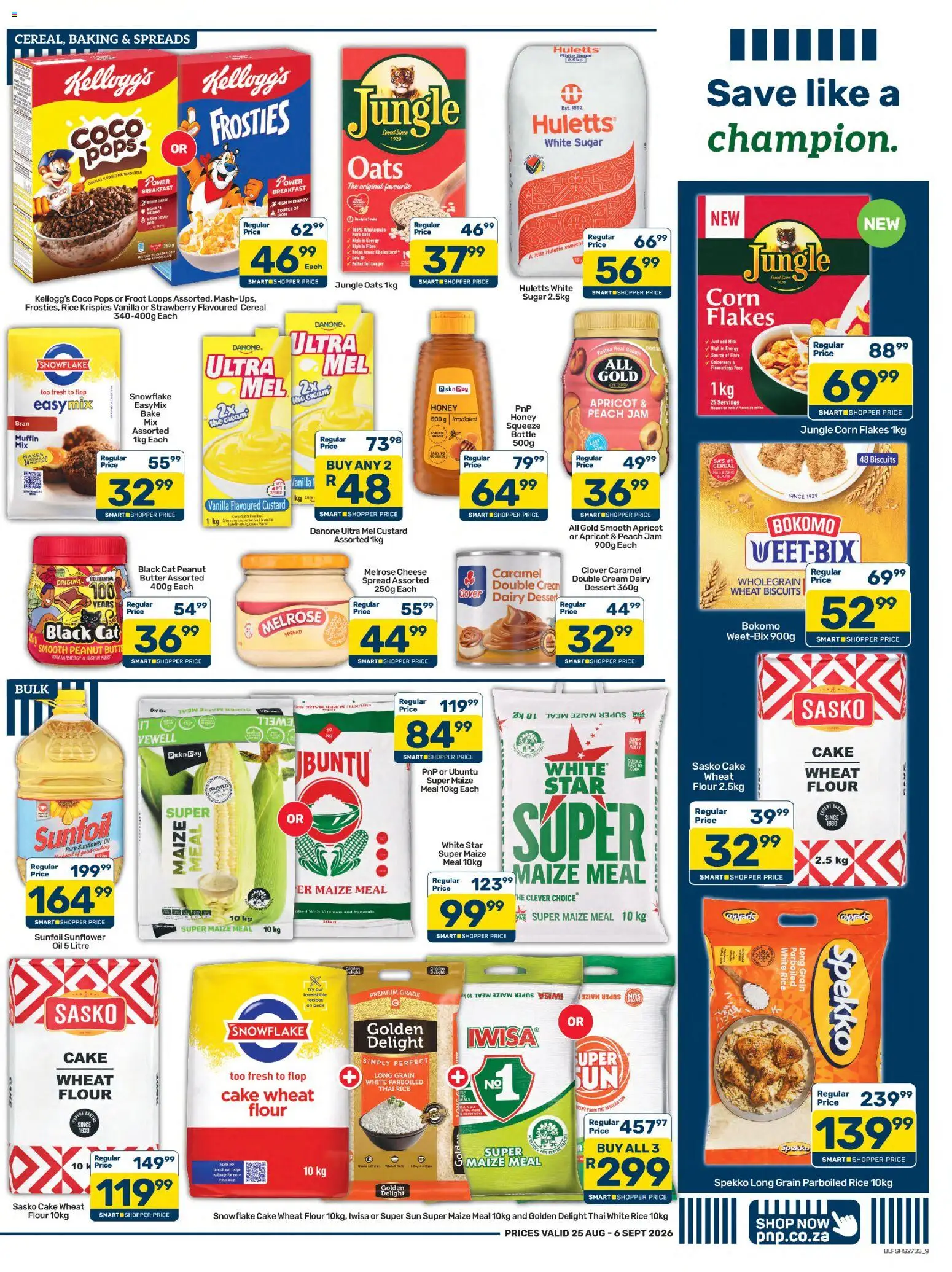 New Pick n Pay catalogue – valid from 25/08/2026 | Page: 9 | Products: Custard, Jam, Breakfast, Peach