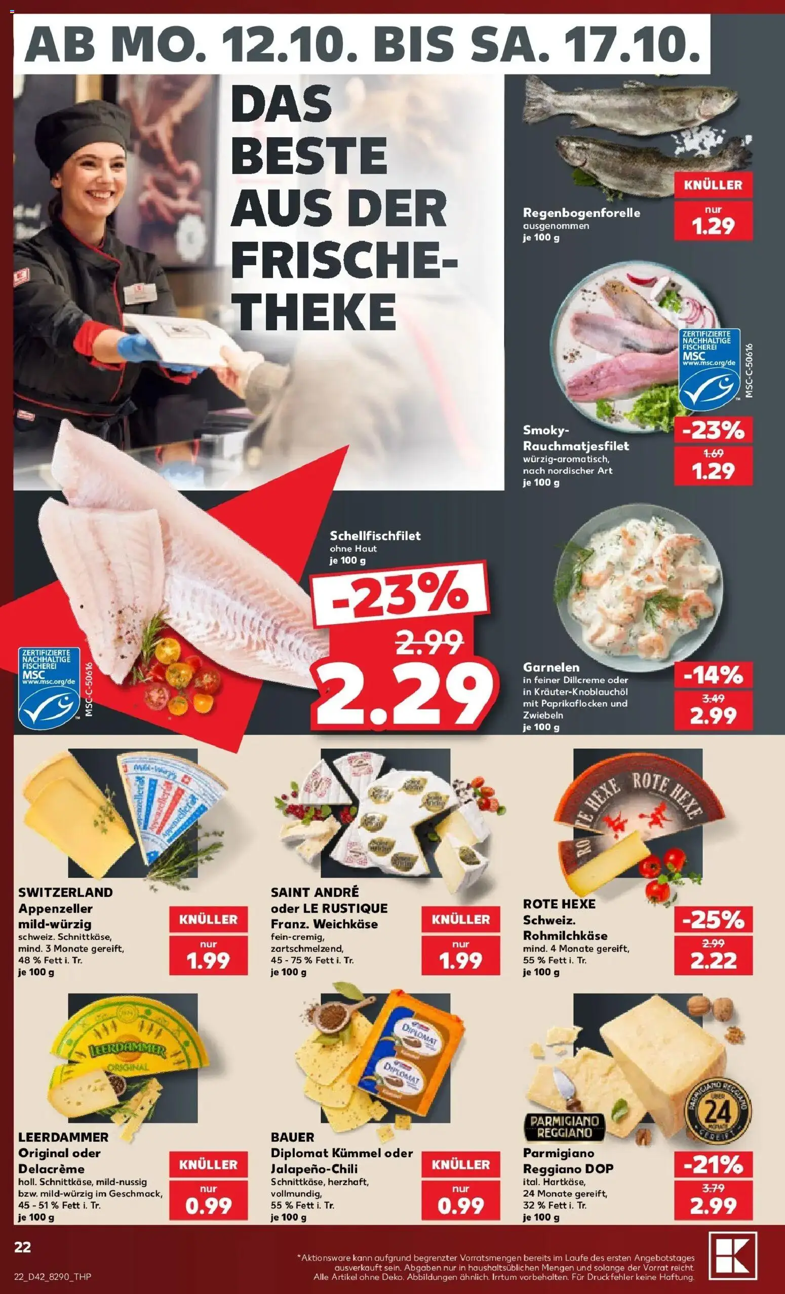 Prospekt Kaufland ab 12.10.2026 » Angebote Online zum Blättern | Seite: 26 | Produkte: Theke, Garnelen, Leerdammer, Zwiebeln