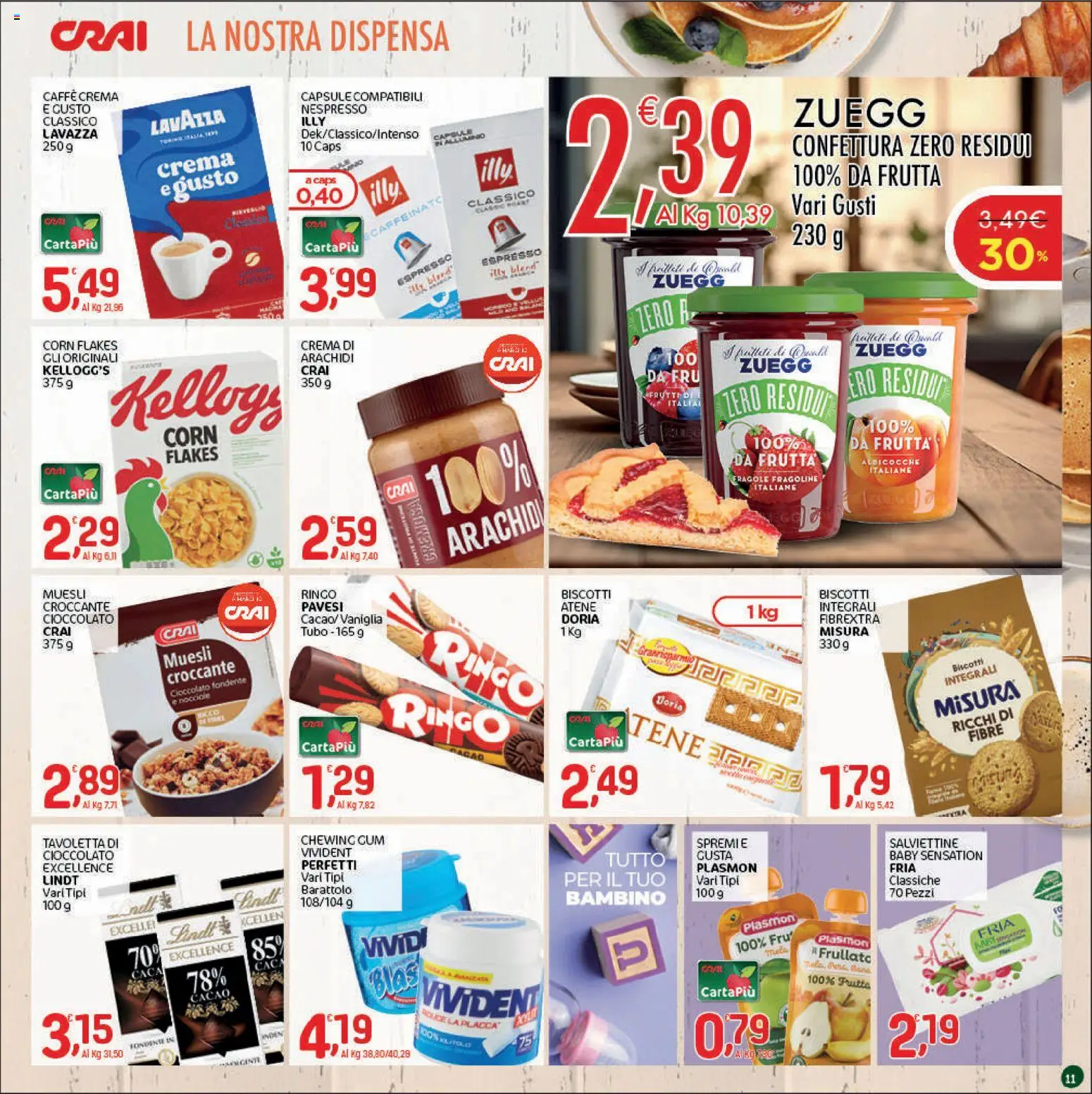 Volantino CRAI del 20/08/2026 | Pagina: 11 | Prodotti: Muesli, Caffè, Fragole, Tubo