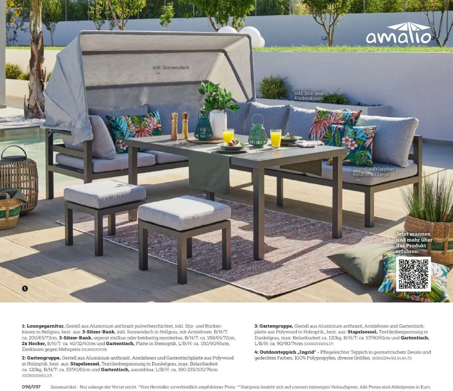 XXXLutz Gartenkatalog gültig ab 30.03.2026 | Seite: 96 | Produkte: Kissen, Teppich