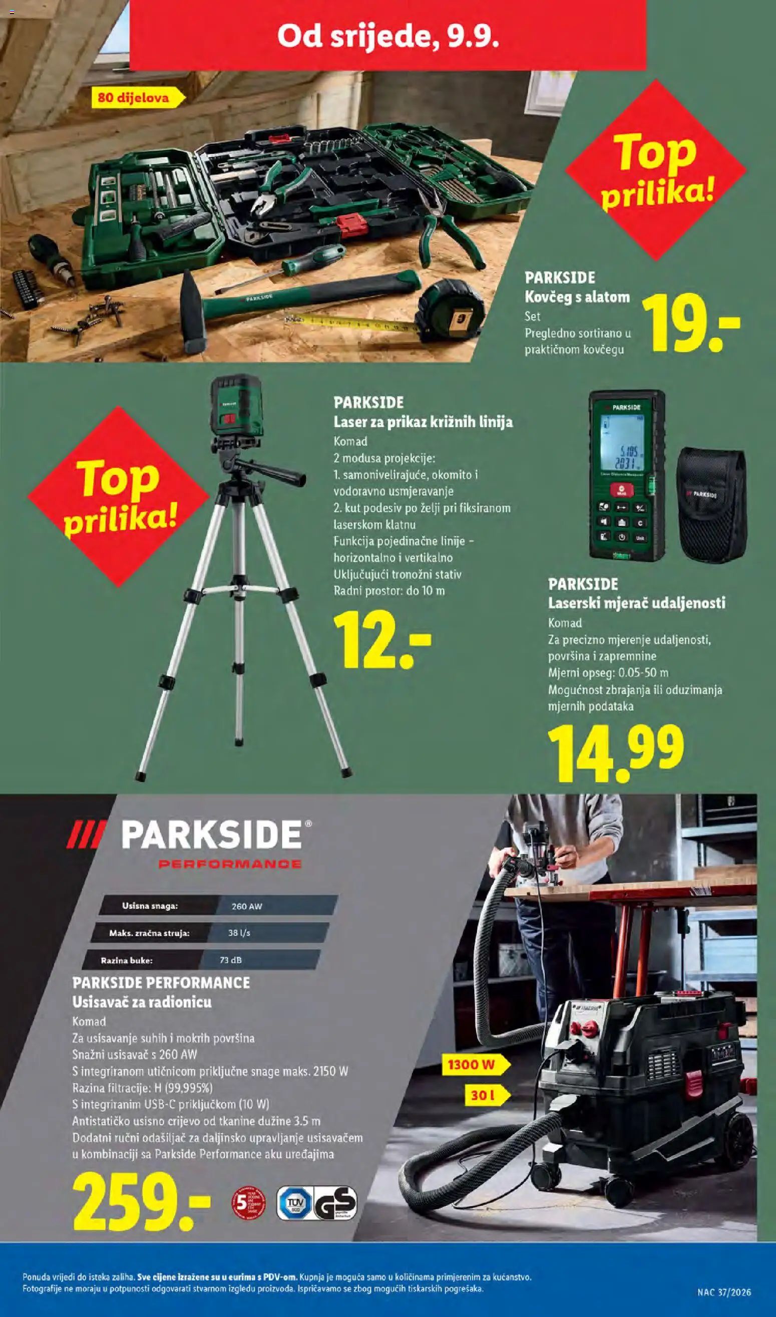 Lidl katalog | vrijedi od 07.09.2026 | Stranica: 45 | Proizvodi: Usisavač, Čaše, Parkside