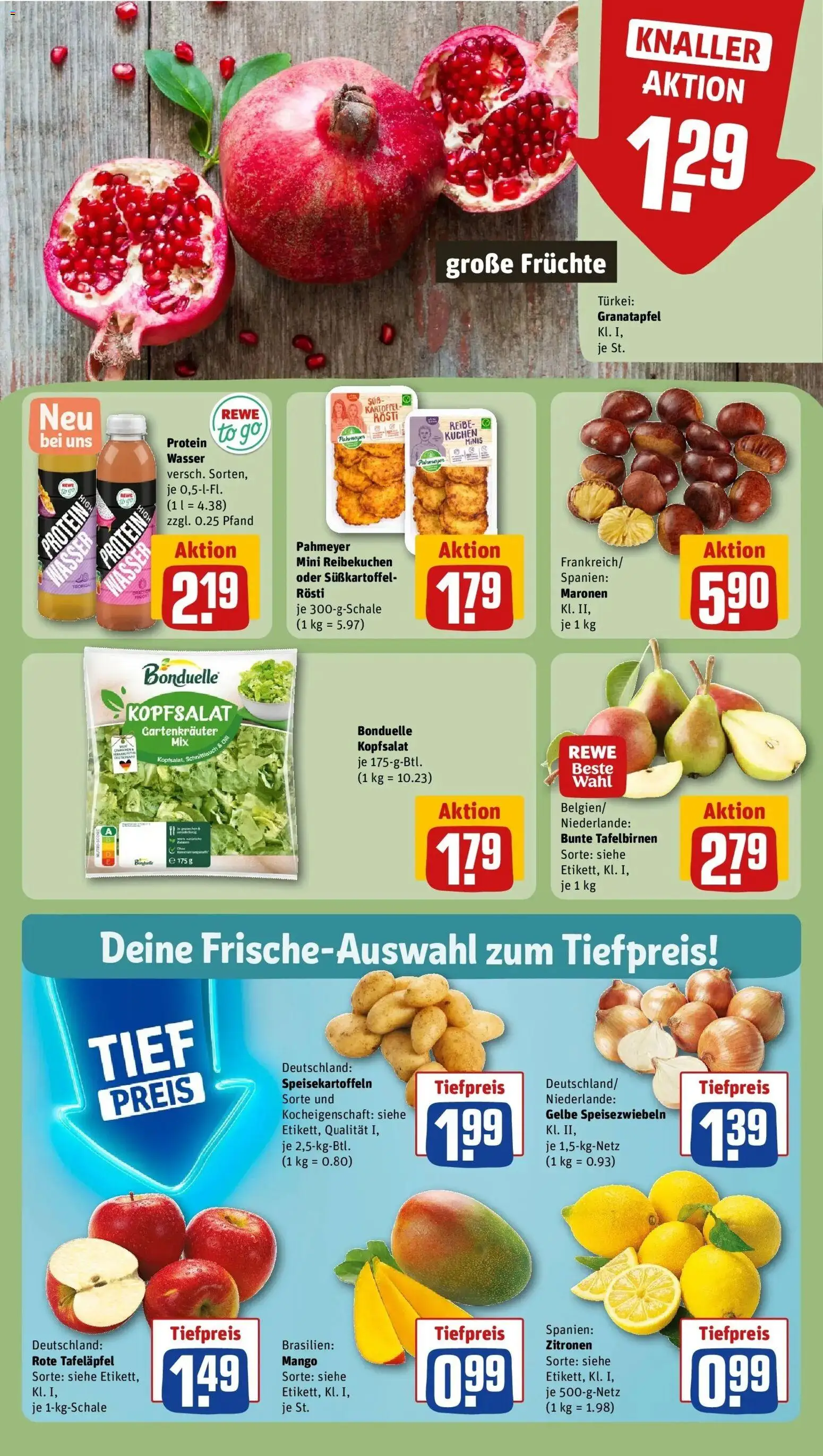 REWE Prospekt ab 19.10.2026 zum Blättern » Angebote | Seite: 8 | Produkte: Wasser, Mango, Kuchen, Zitronen