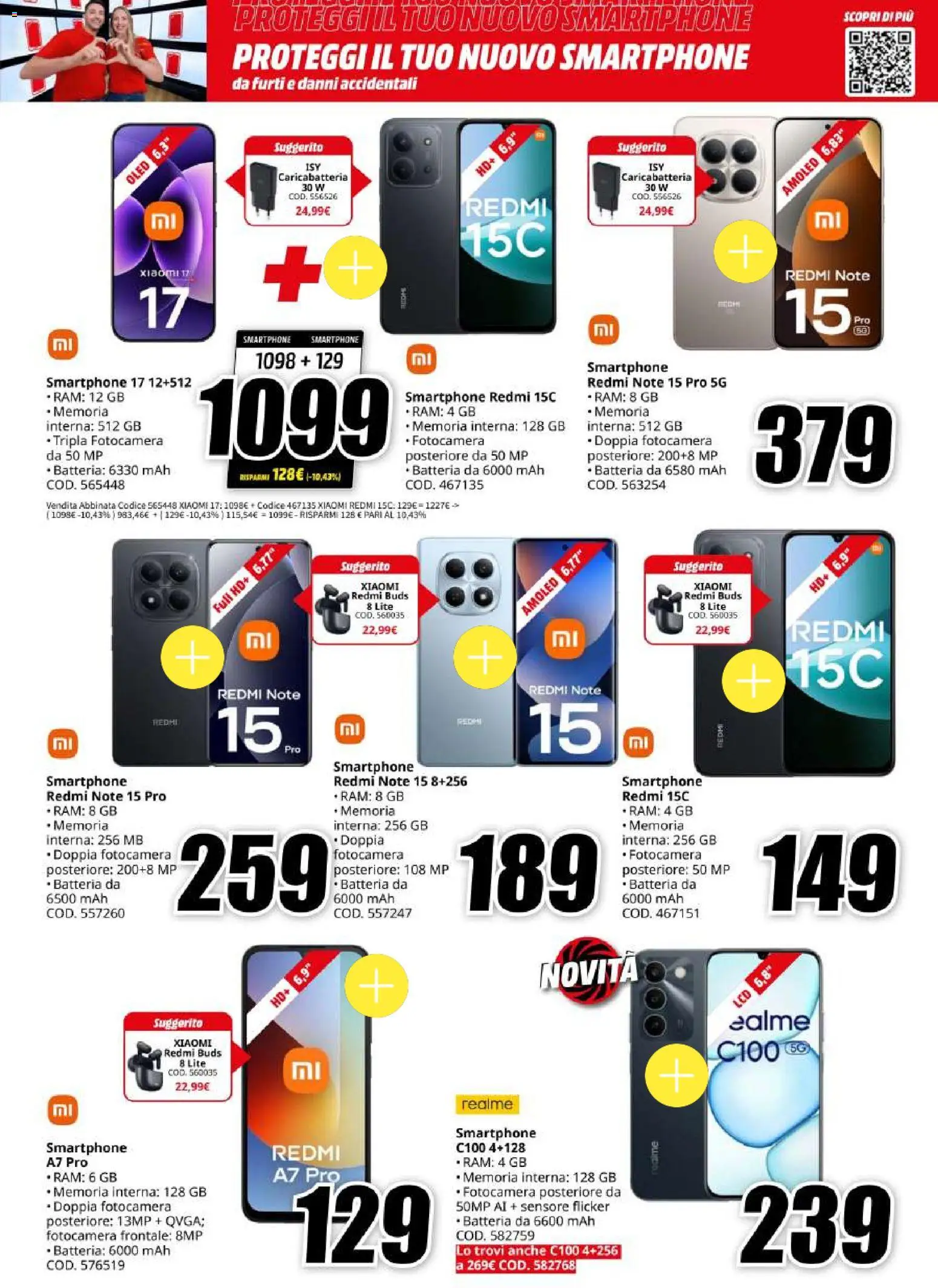 Volantino Media World del 18.05.2026 | Pagina: 21 | Prodotti: Xiaomi, Smartphone, Fotocamera, Batteria
