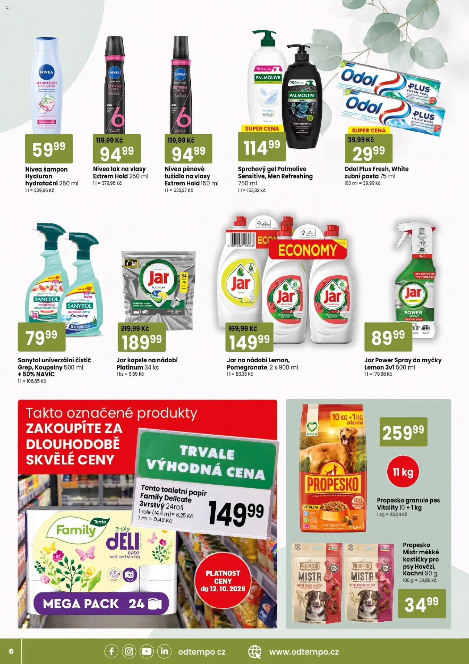Tempo leták - Tuty od 15.07.2026 | Strana: 6 | Produkty: Zubní pasta, Jar kapsle, Propesko, Kapsle