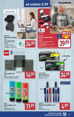 Náhled letáku Aldi Polsko leták od 31.08.2026 | Strana: 47 | Produkty: LEGO, Cd, Lupa, Baterie