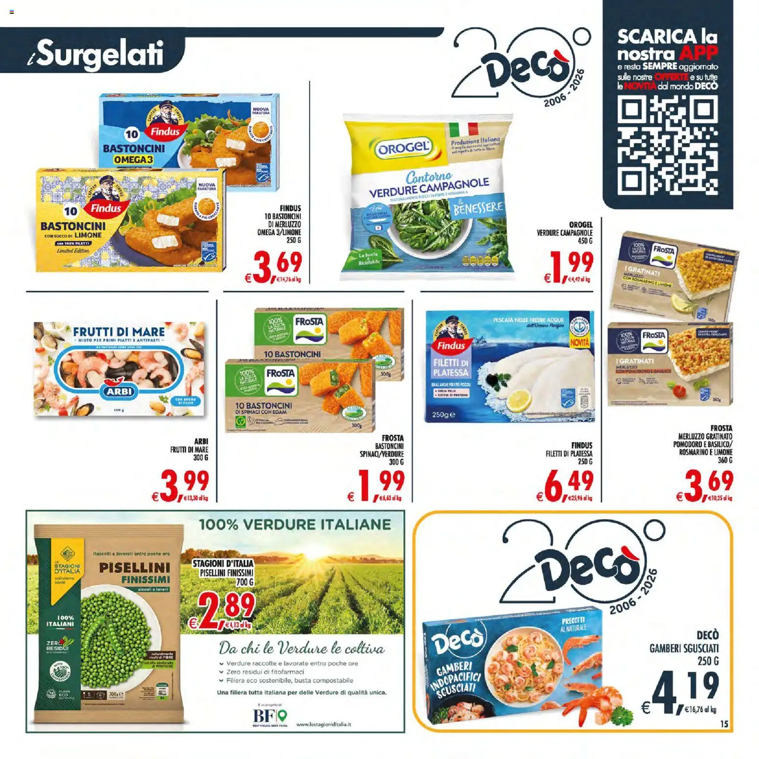Volantino Decò del 21/07/2026 | Pagina: 15 | Prodotti: Pesce, Pomodoro, Limone, Spinaci