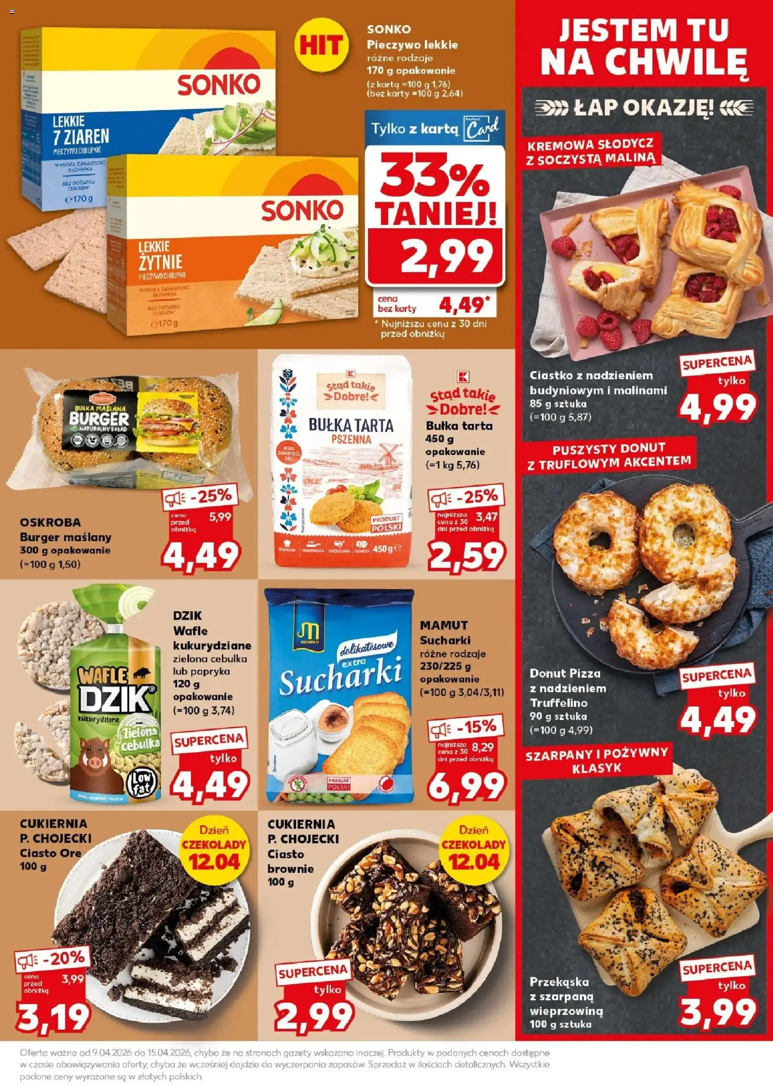Kaufland gazetka - Mocny start od 13.04.2026 | Strona: 19 | Produkty: Czekolady, Pieczywo chrupkie, Bułka tarta, Brownie