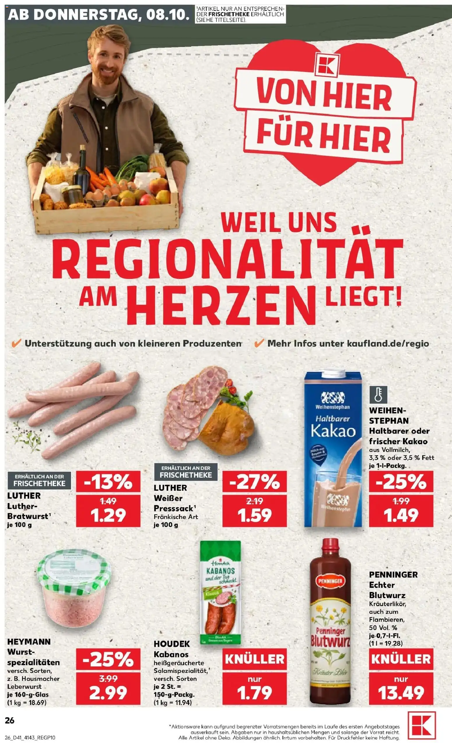 Prospekt Kaufland ab 08.10.2026 » Angebote Online zum Blättern | Seite: 26 | Produkte: Spezialitäten, Wurst