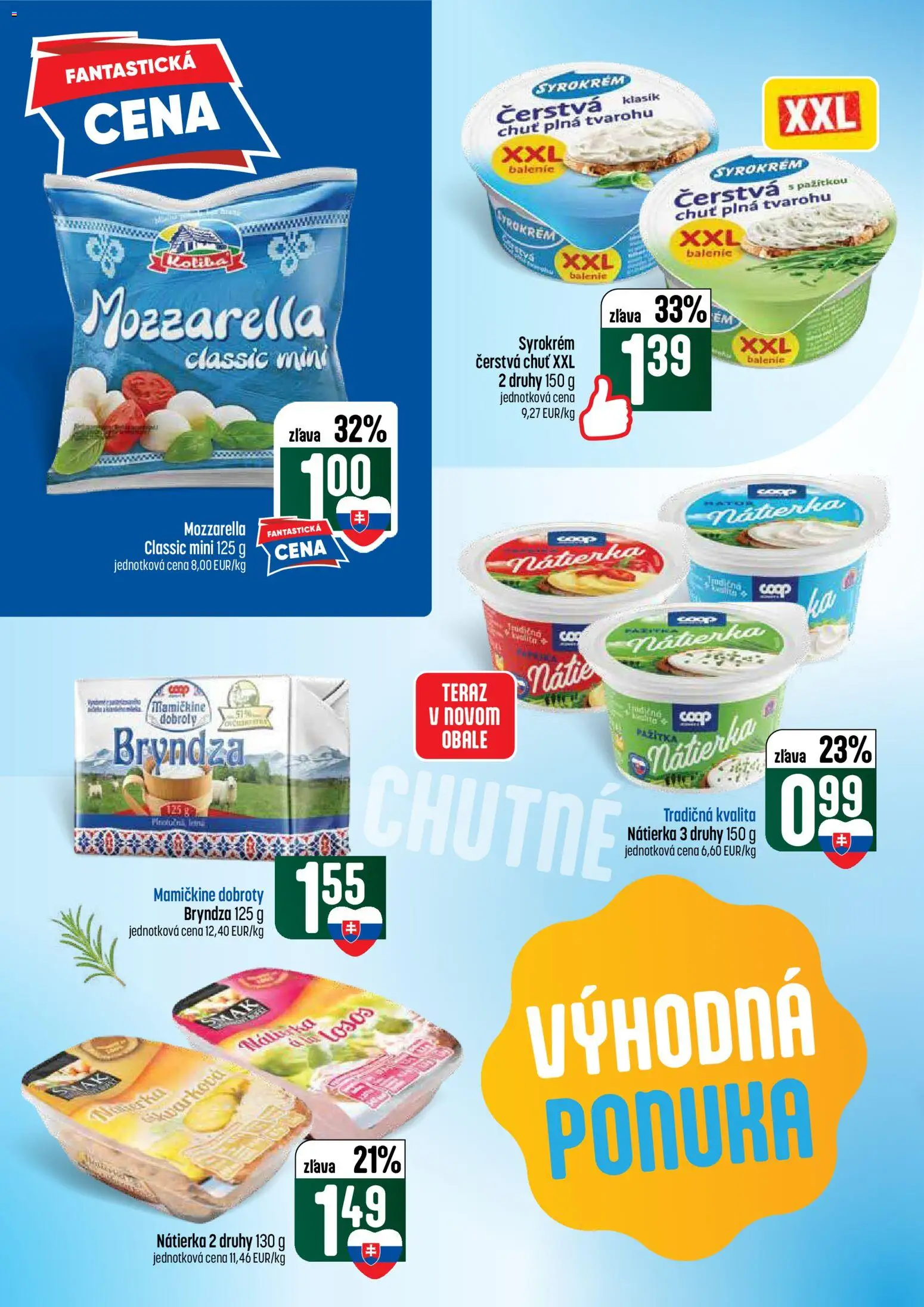 Nové COOP Jednota akcie – leták je platný od 02.07.2026 | Strana: 22 | Produkty: Pažítka, Mozzarella, Bryndza