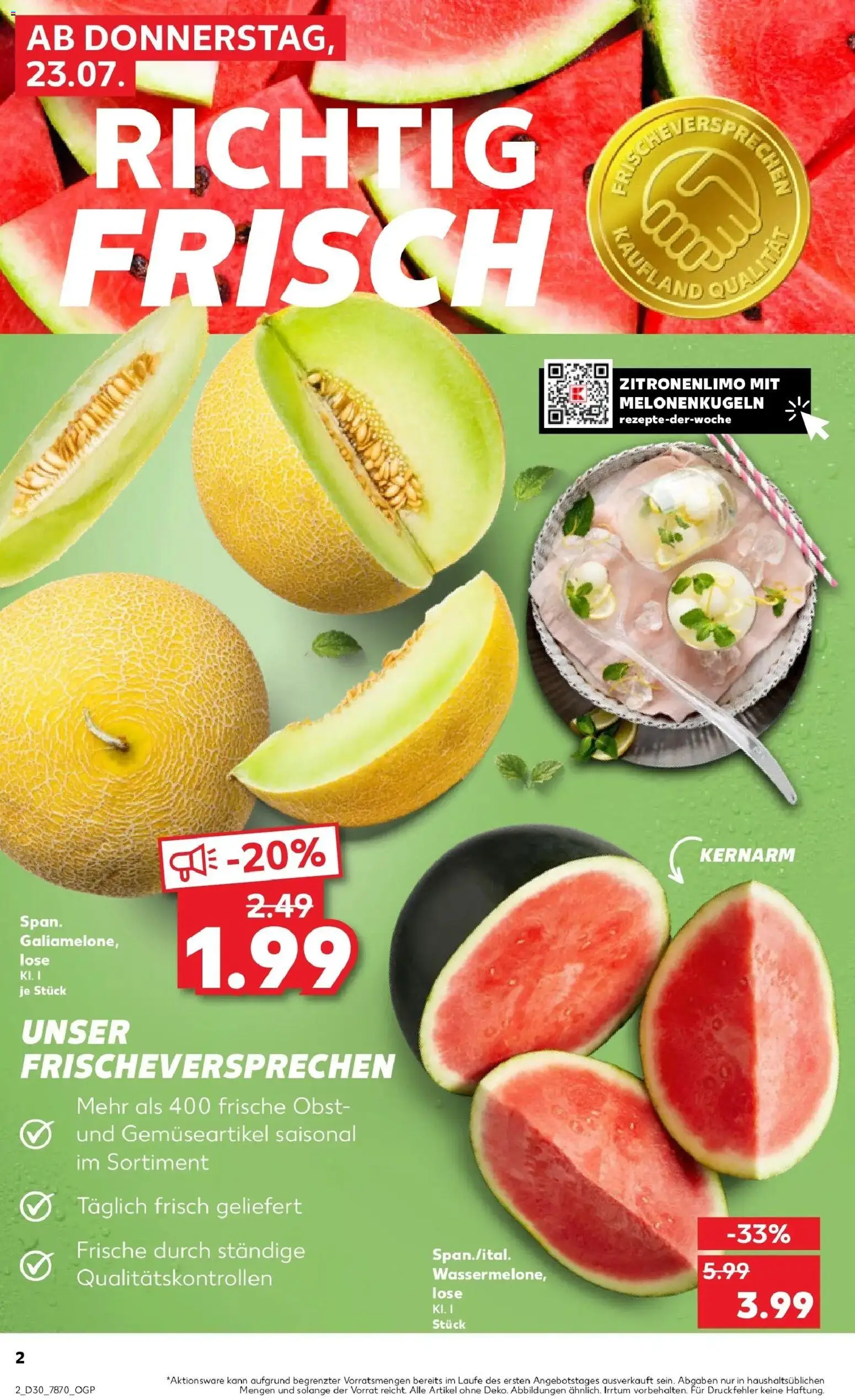 Kaufland Prospekt Bad Dürrheim – gültig ab 23.07.2026 | Seite: 2 | Produkte: Obst