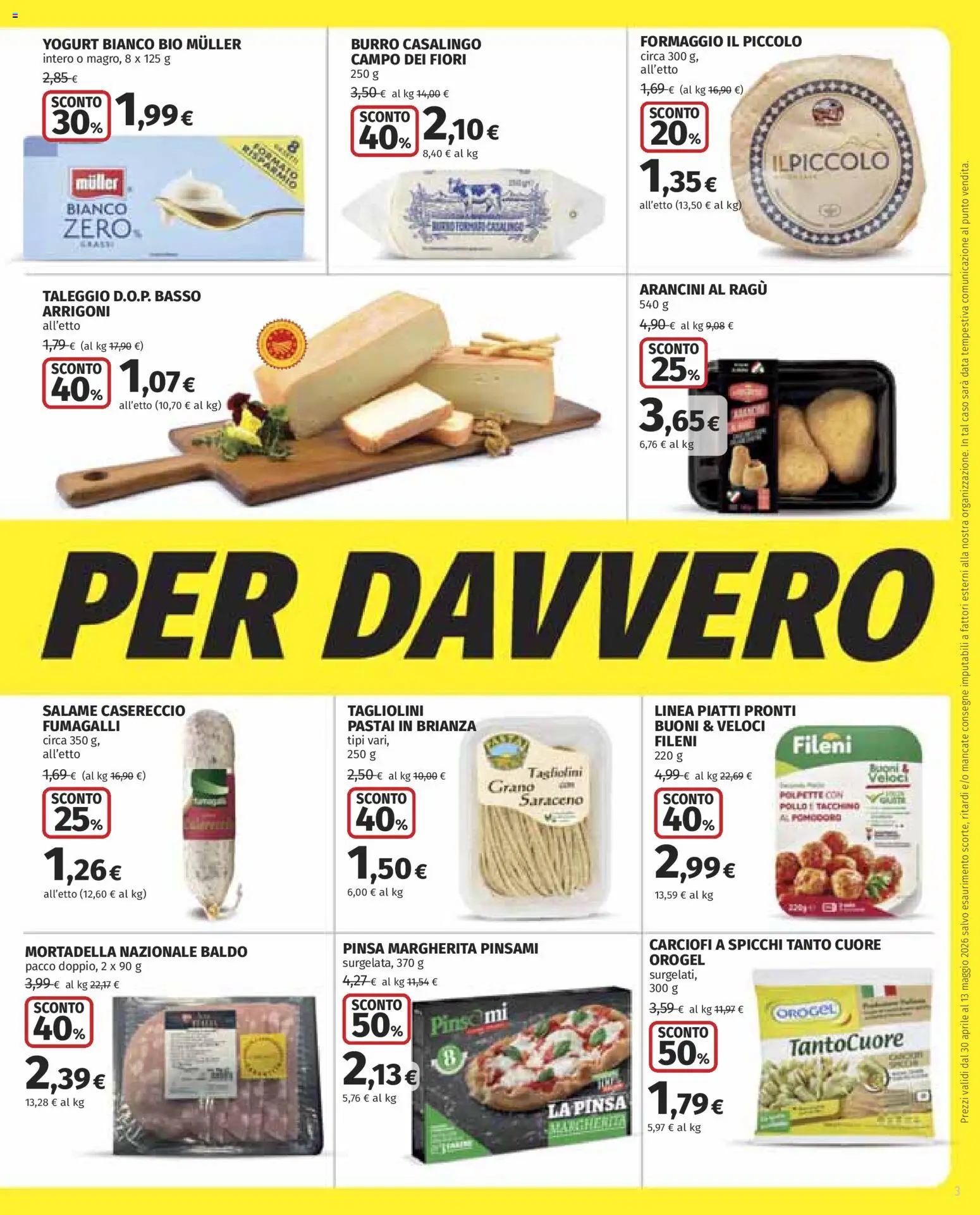 Volantino COOP del 30.04.2026 | Pagina: 3 | Prodotti: Salame, Tacchino, Carciofi, Data