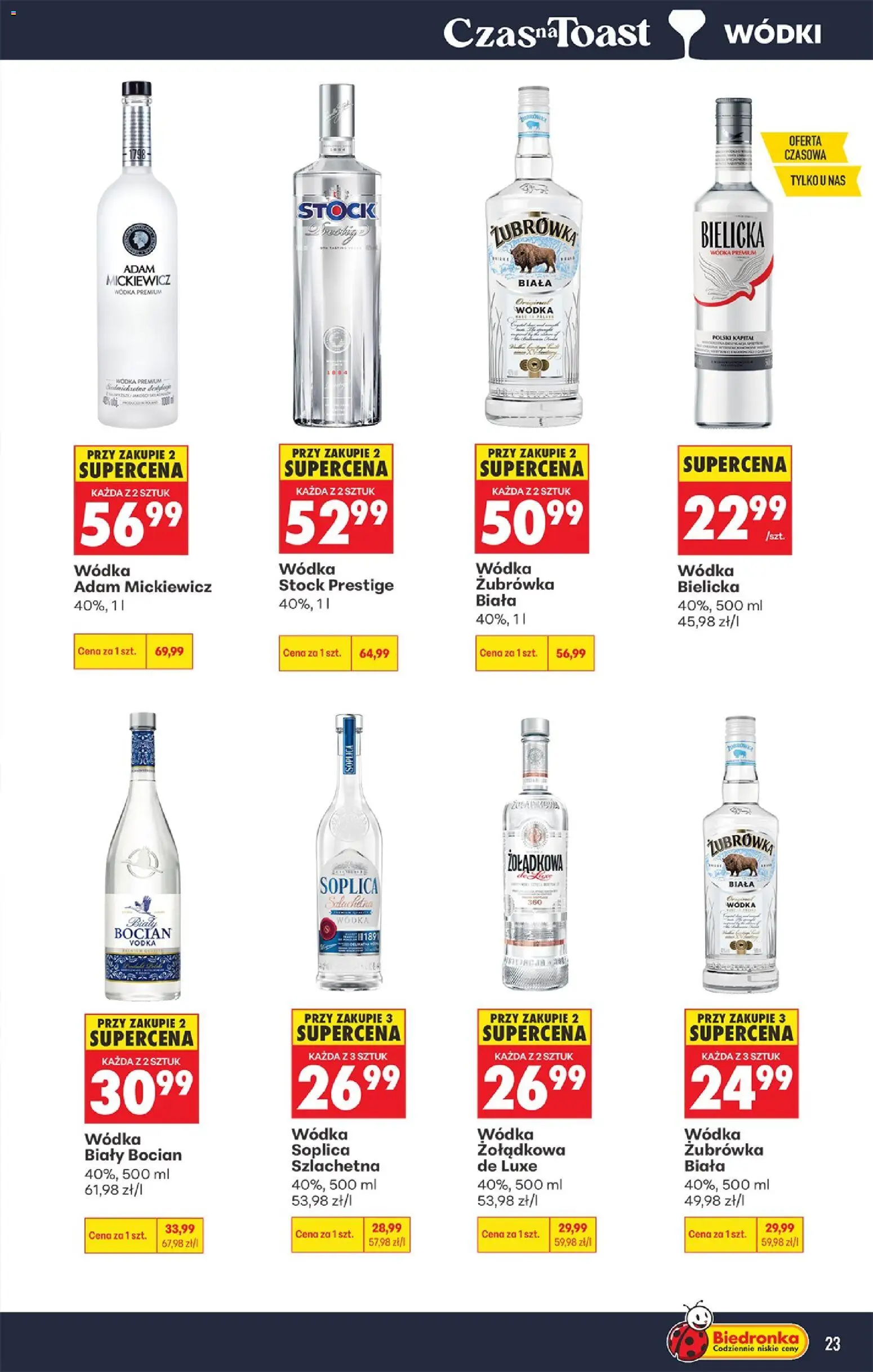 Biedronka Polsko leták - Czas na toast od 05.10.2026 | Strana: 23 | Produkty: Vodka, Zubrowka