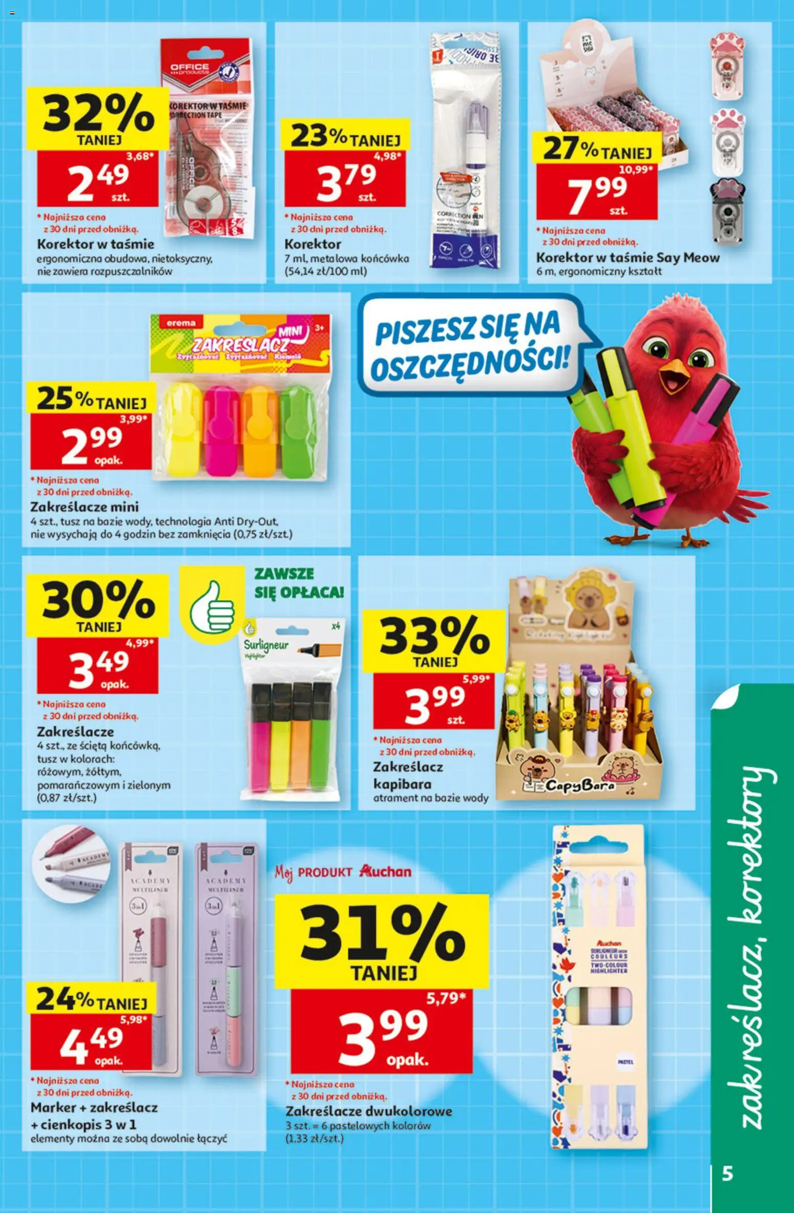 Auchan gazetka - Zostań ortem oszczędzania od 13.08.2026 | Strona: 5 | Produkty: Korektor