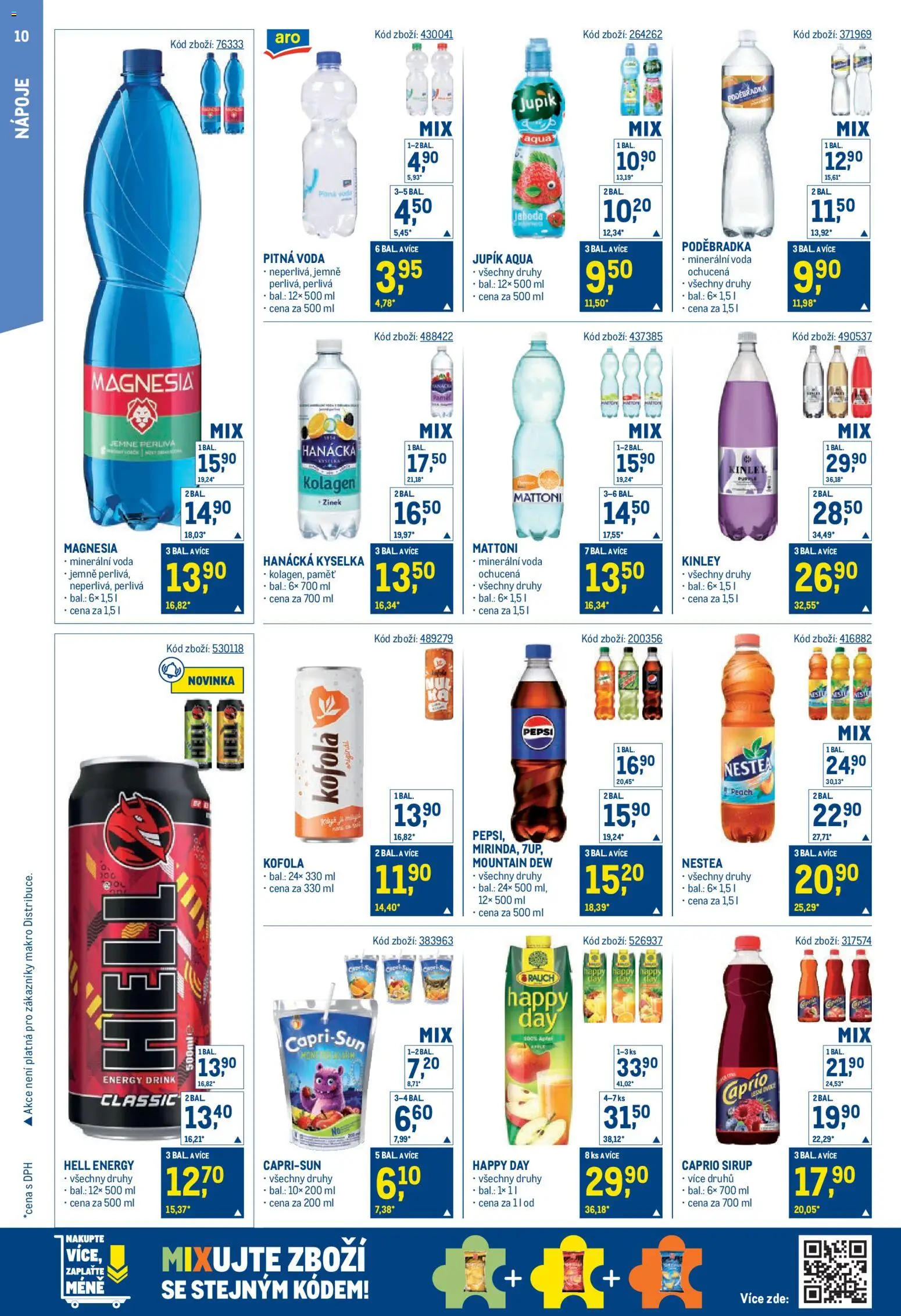 Makro leták - Maloobchod od 17.06.2026 | Strana: 10 | Produkty: Hanácká kyselka, Nestea, Kolagen, Capri Sun
