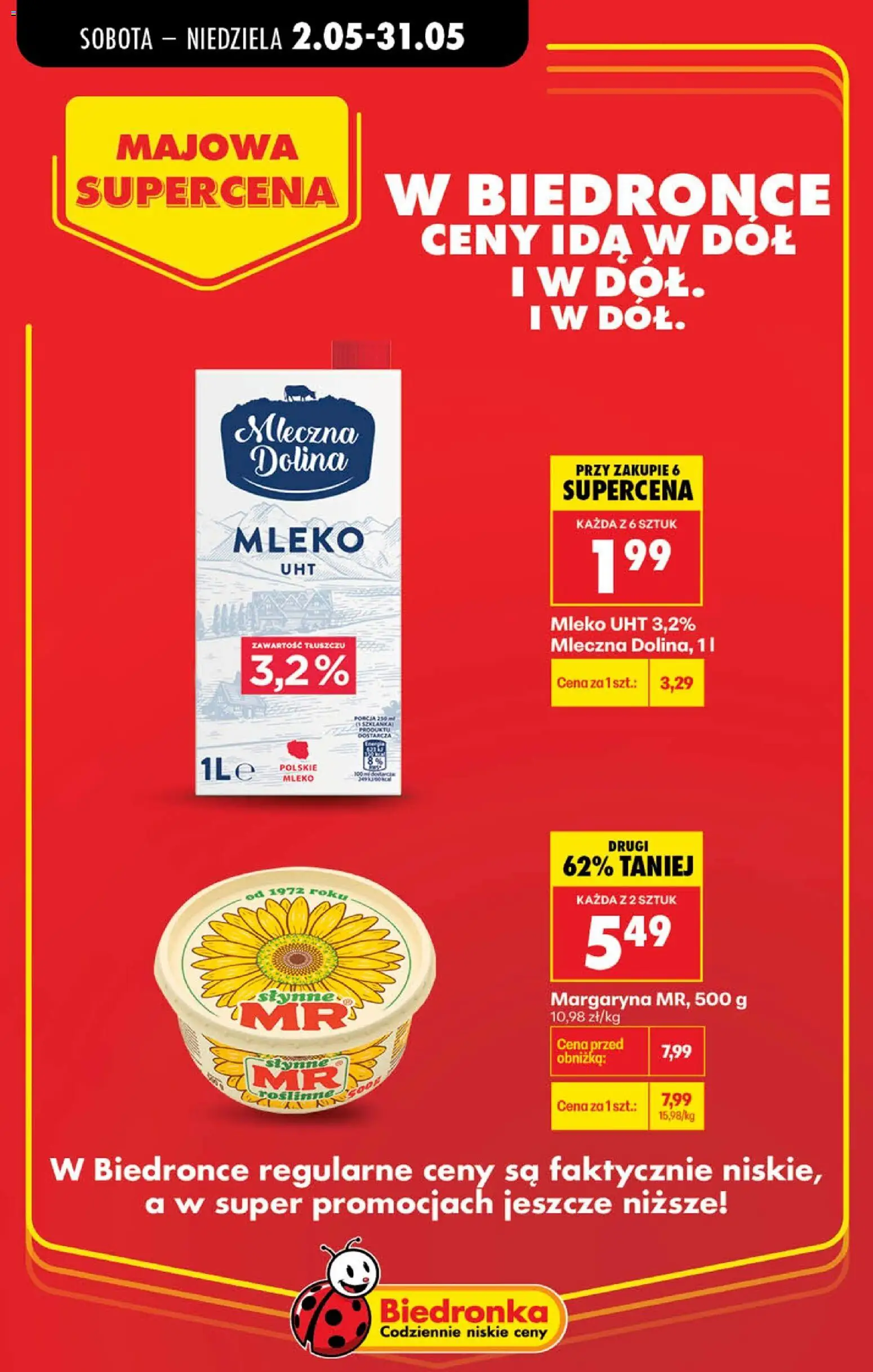 Biedronka Polsko leták - Majowa supercena od 02.05.2026 | Strana: 2 | Produkty: Mléko